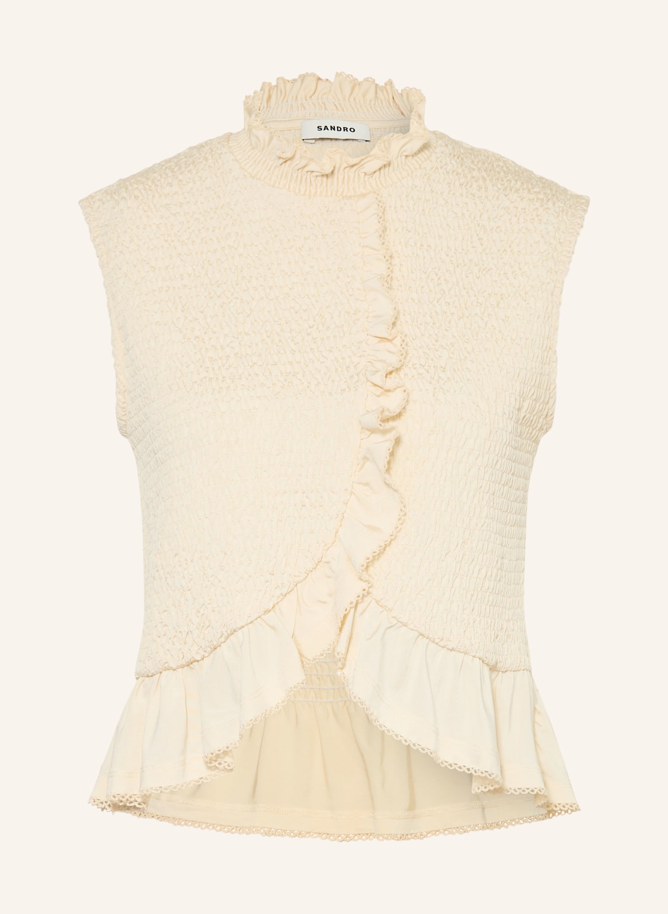 SANDRO Bluzka z falbankami: JASNOŻÓŁTY