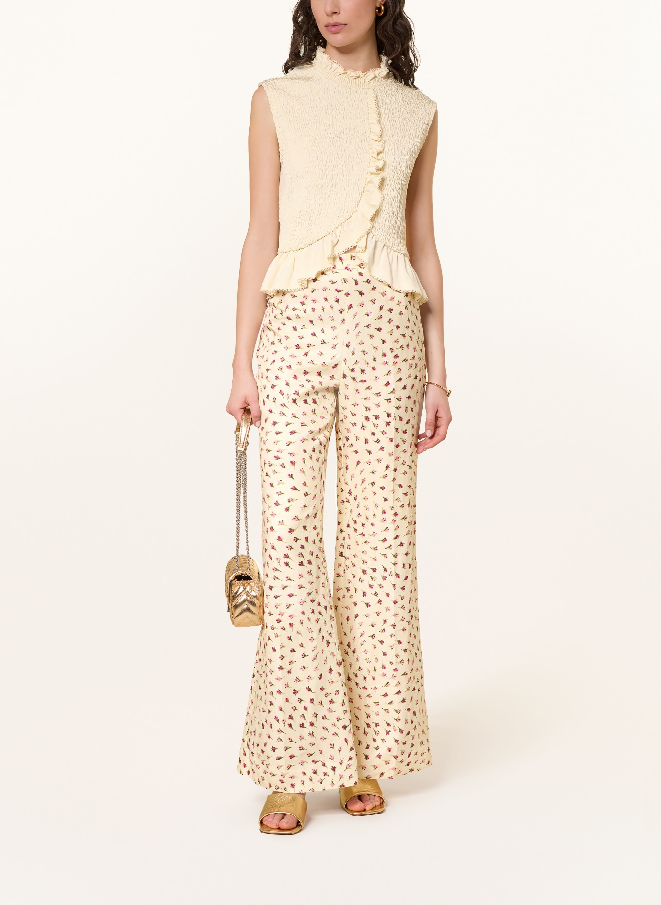 SANDRO Bluzka z falbankami: JASNOŻÓŁTY