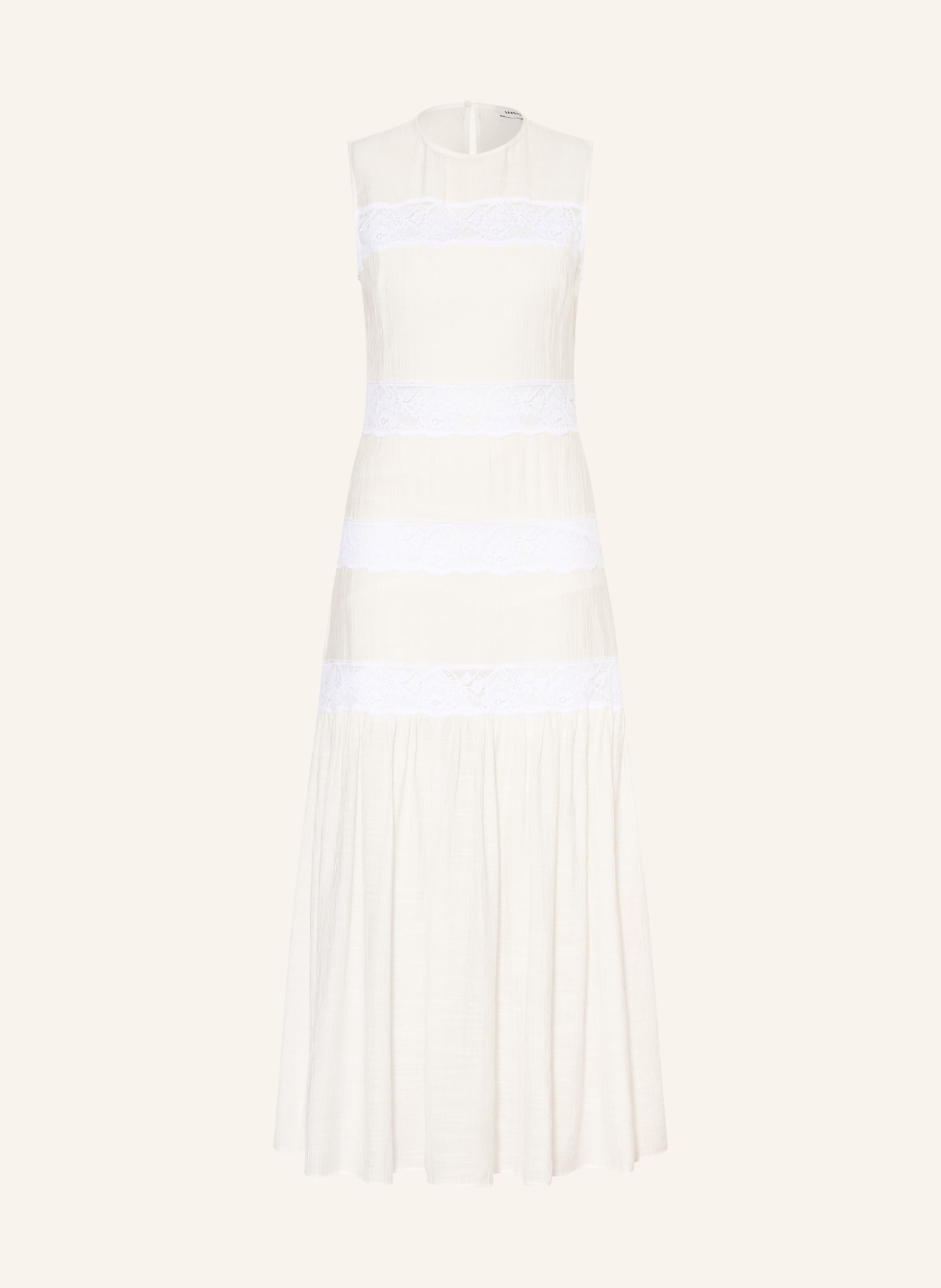 SANDRO Kleid mit Spitze: ECRU / WEISS