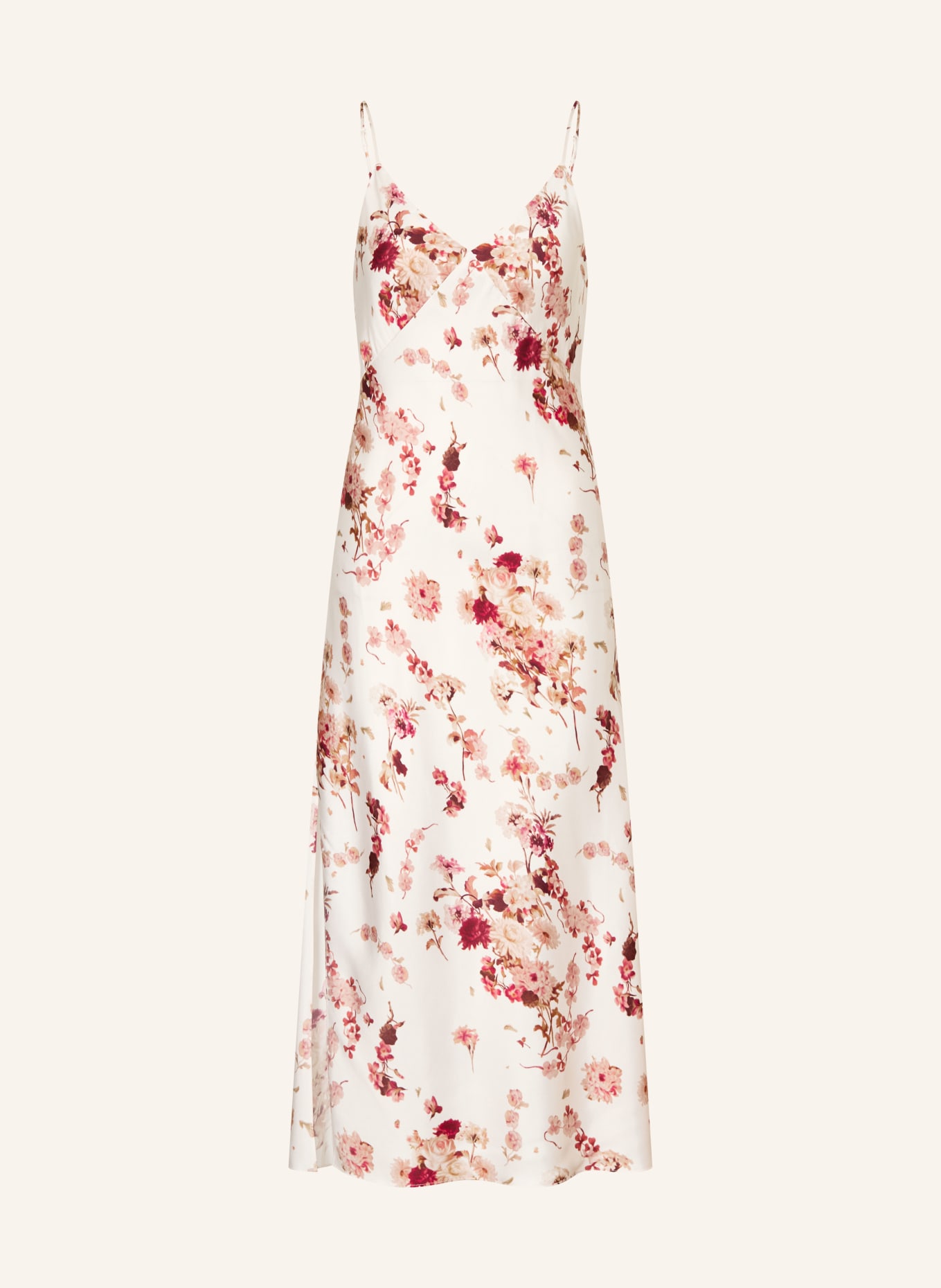 ALLSAINTS Sukienka MELODY z jedwabiem: BIAŁY / BLADORÓŻOWY / CIEMNOCZERWONY