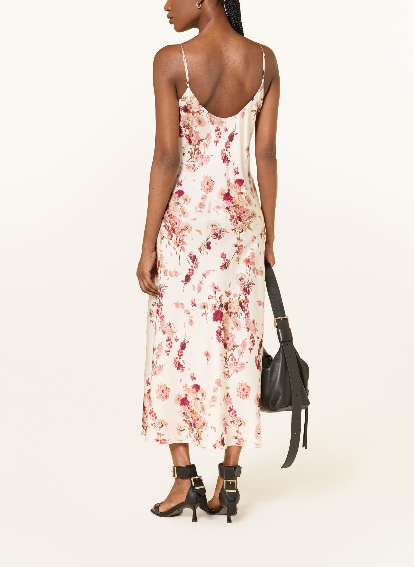 ALLSAINTS Sukienka MELODY z jedwabiem: BIAŁY / BLADORÓŻOWY / CIEMNOCZERWONY