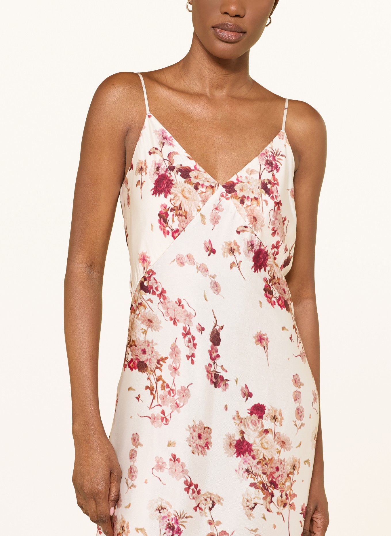 ALLSAINTS Sukienka MELODY z jedwabiem: BIAŁY / BLADORÓŻOWY / CIEMNOCZERWONY