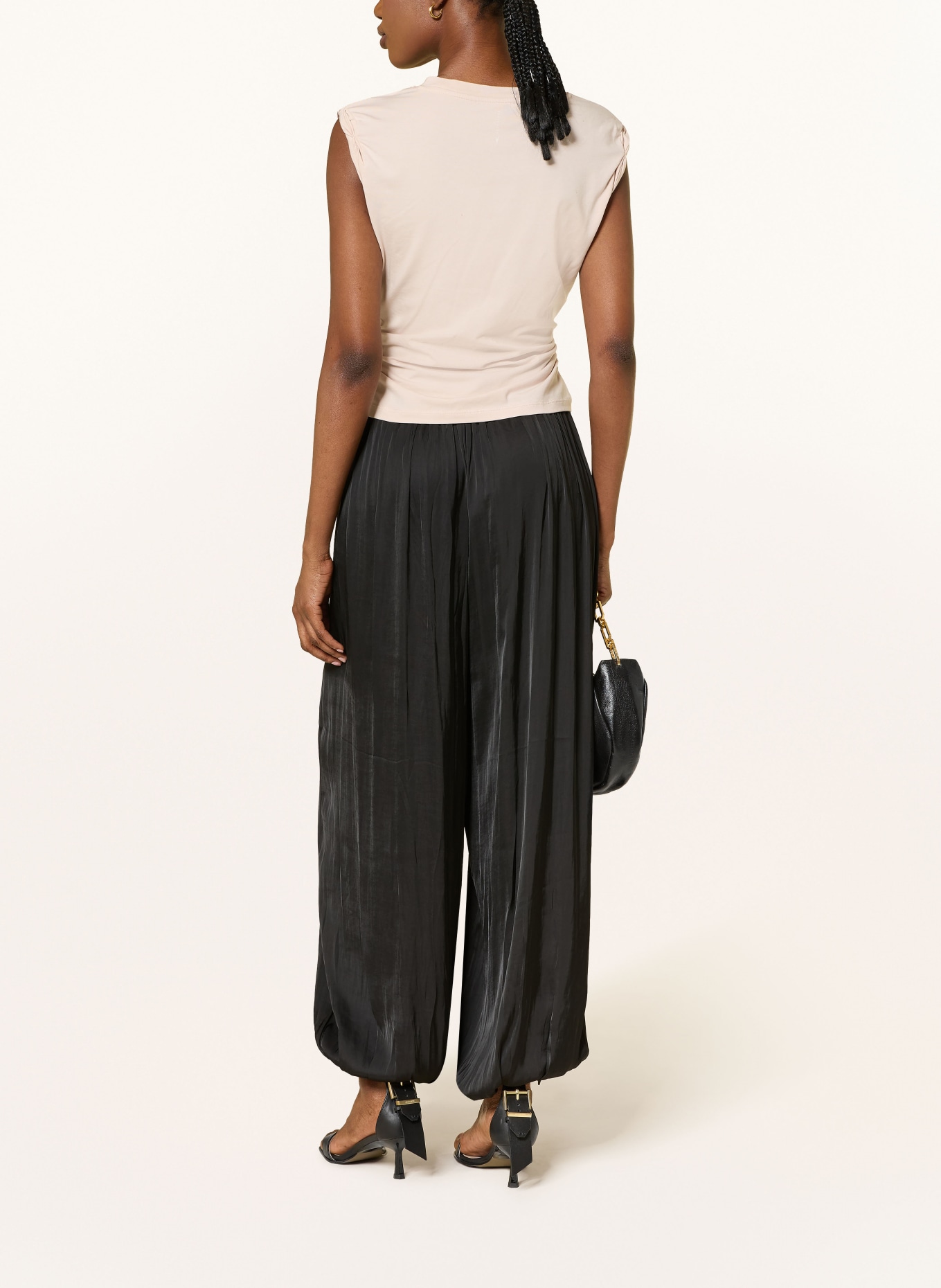 ALLSAINTS Satijnen broek ESHE: ZWART