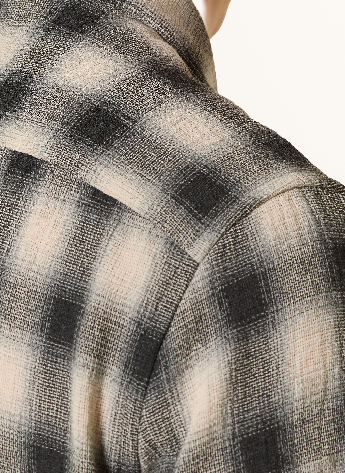 ALLSAINTS Overhemd met korte mouwen SHADOW Comfort Fit: ECRU / ZWART