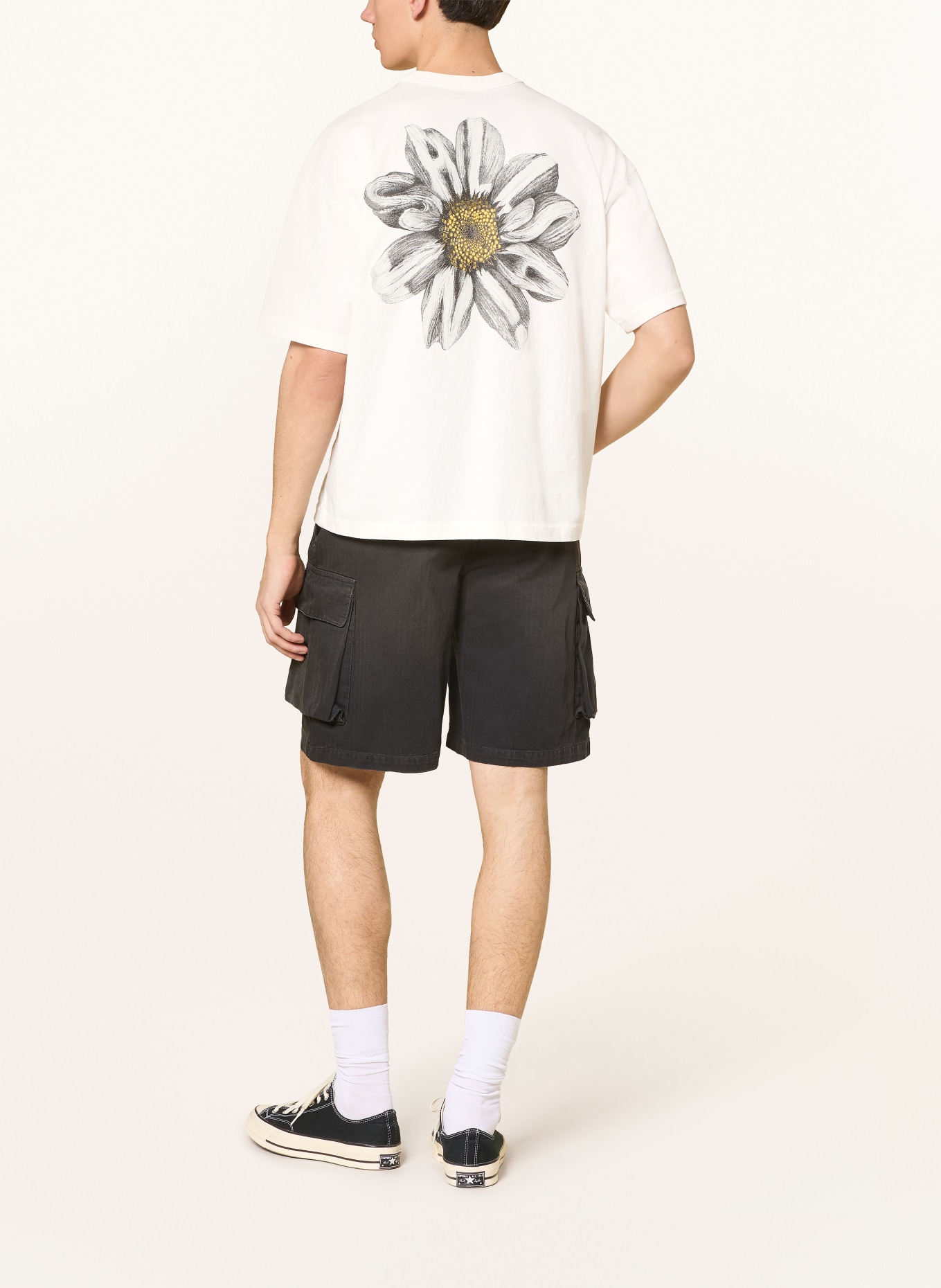 ALLSAINTS T-shirt PETALS: WIT / GRIJS