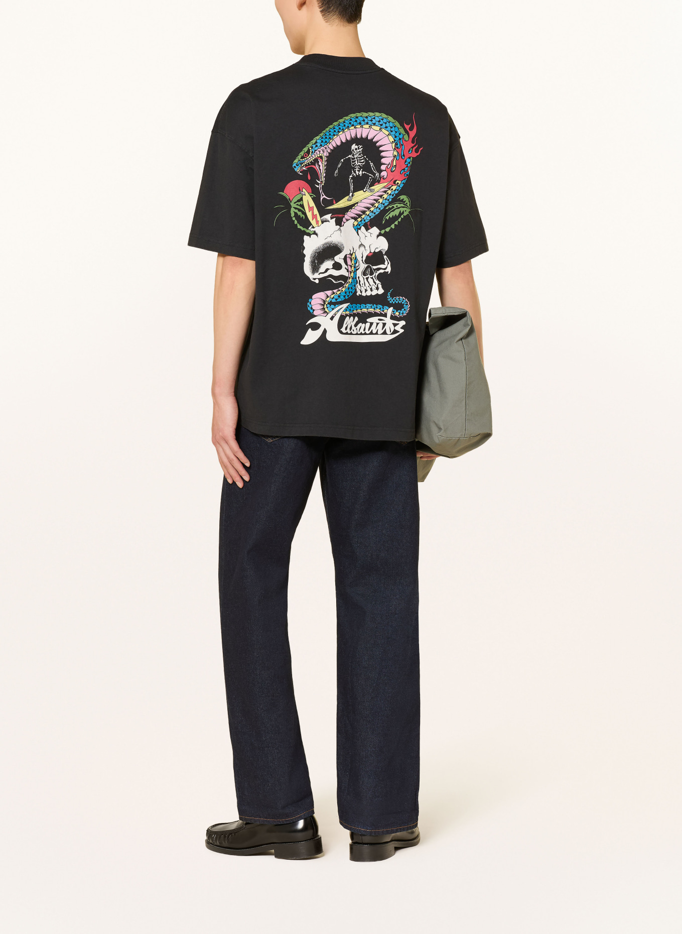 ALLSAINTS T-shirt SNAKEPIT: ZWART / BLAUW / WIT