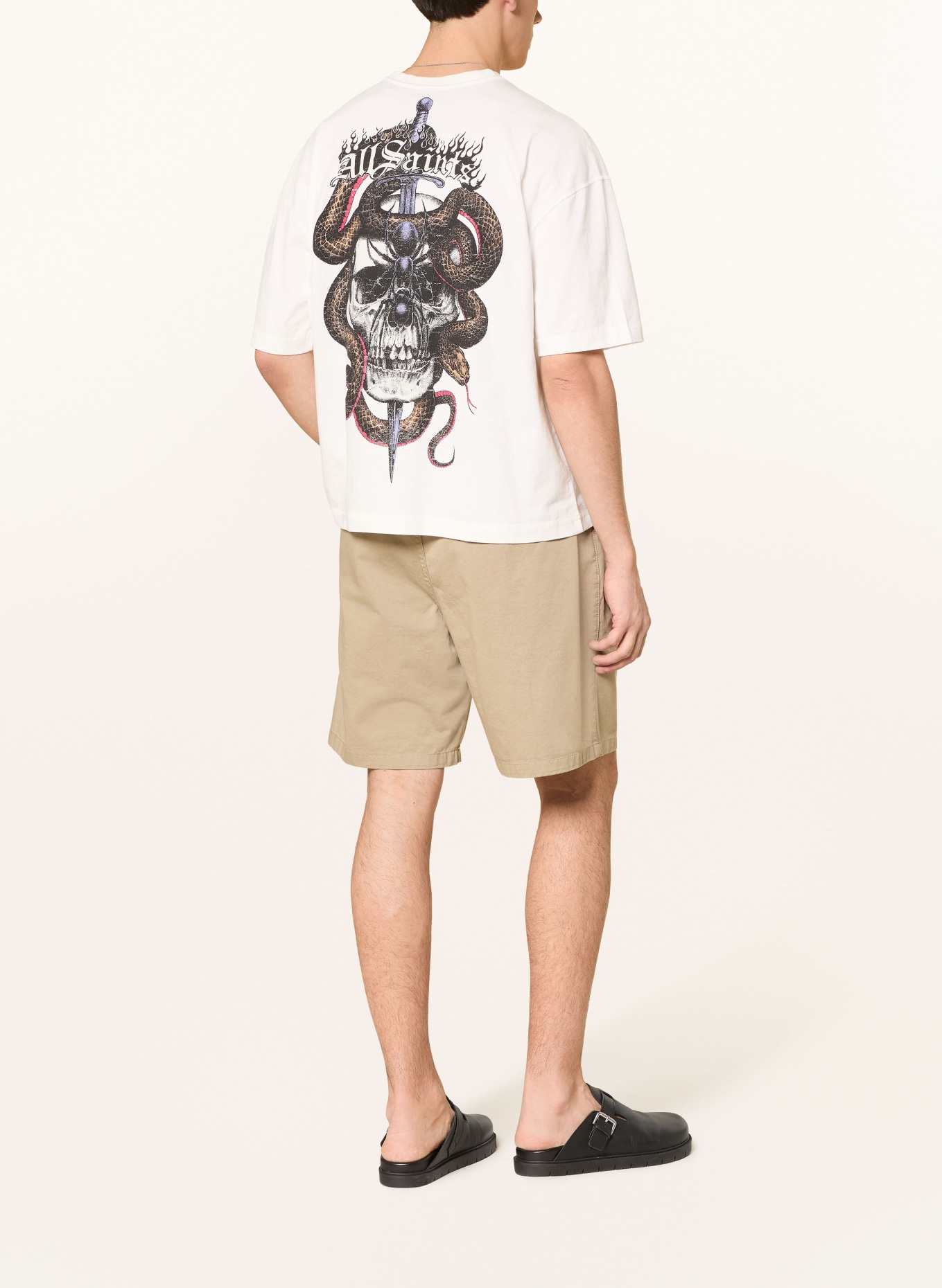 ALLSAINTS T-shirt ARAKNID: WIT / PAARS / ZWART