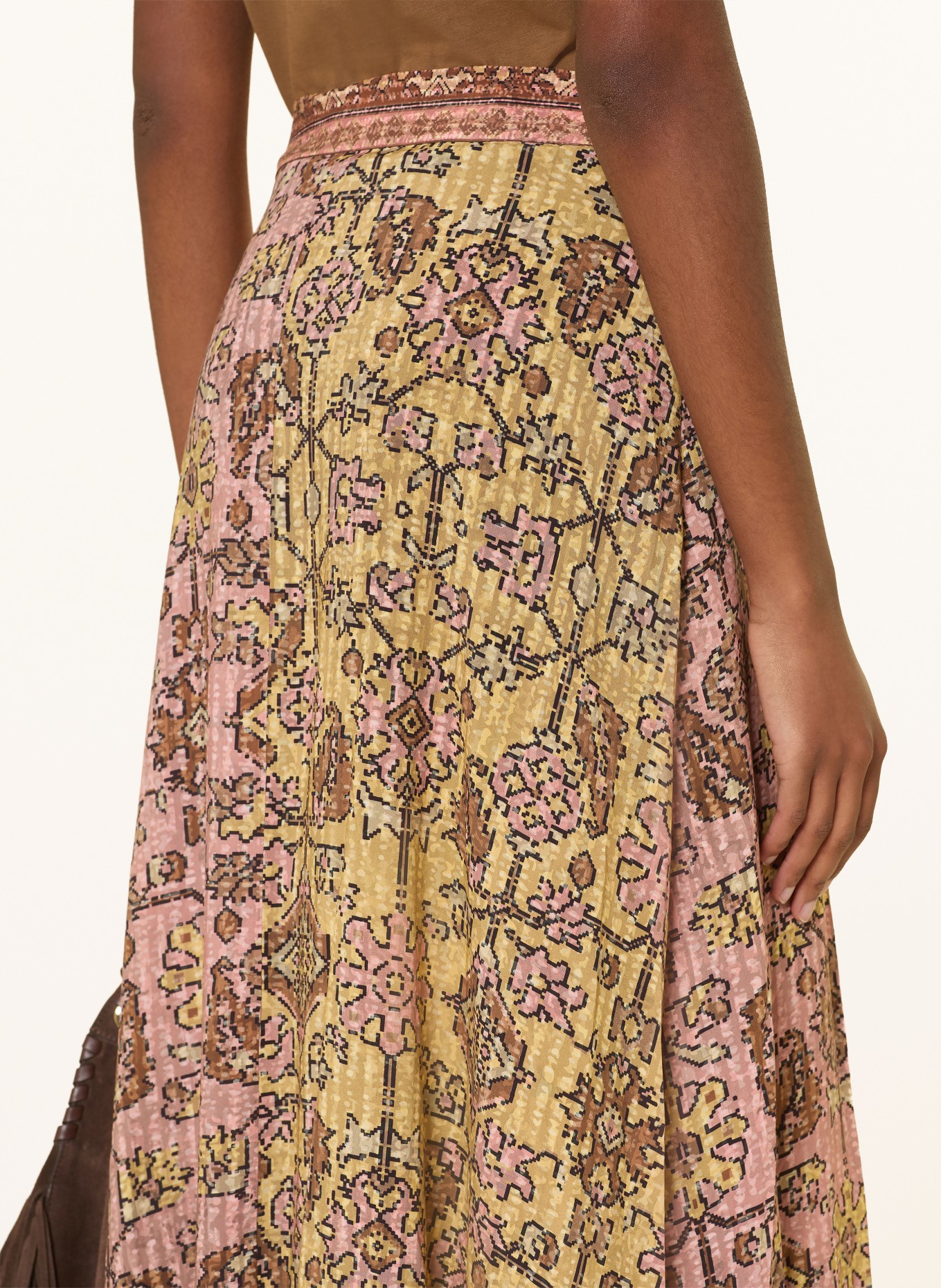 ba&sh Sukně PARIO: RŮŽOVÁ / HNĚDÁ / ŽLUTÁ