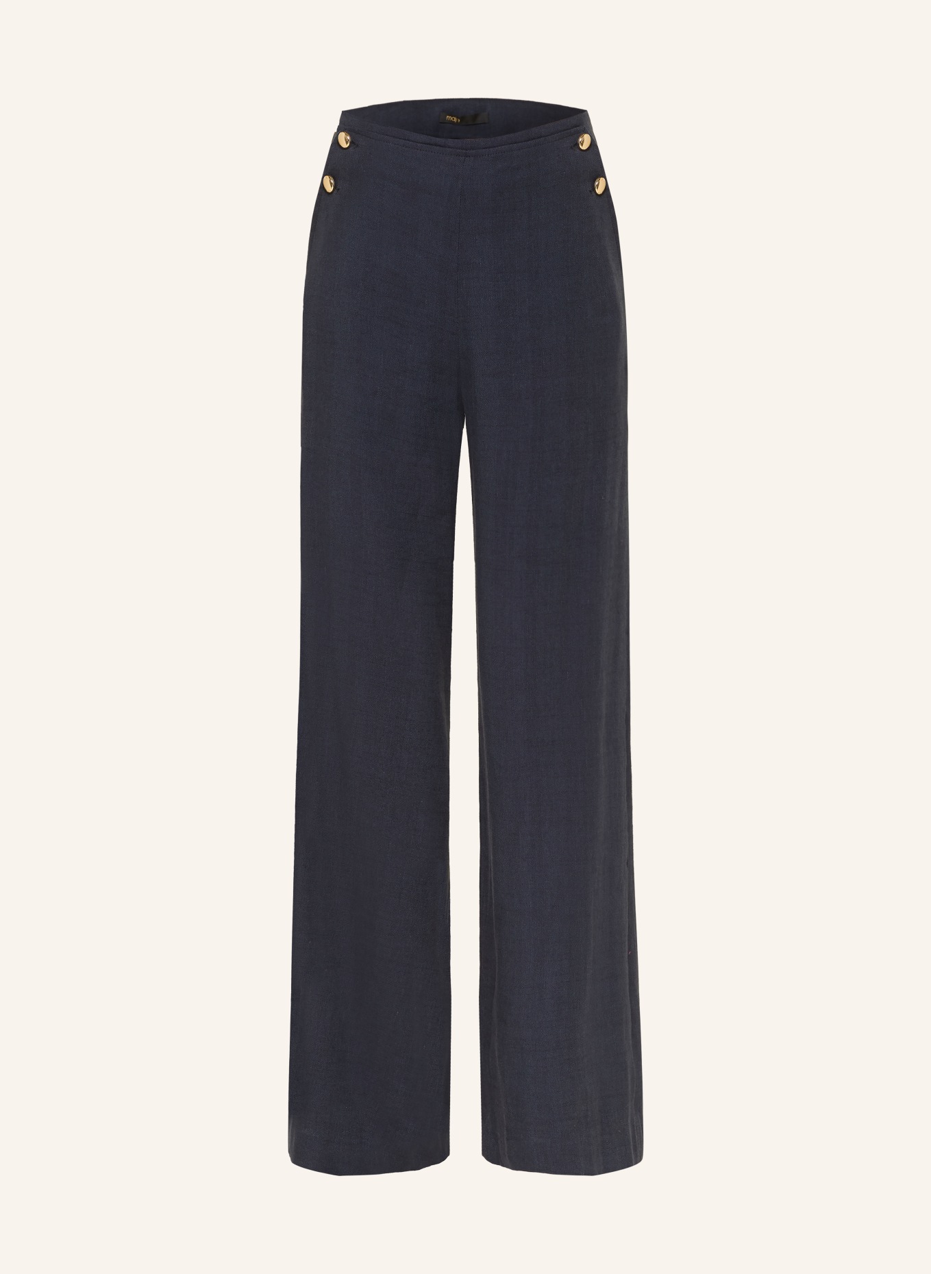 maje Spodnie z lnu: GRANATOWY