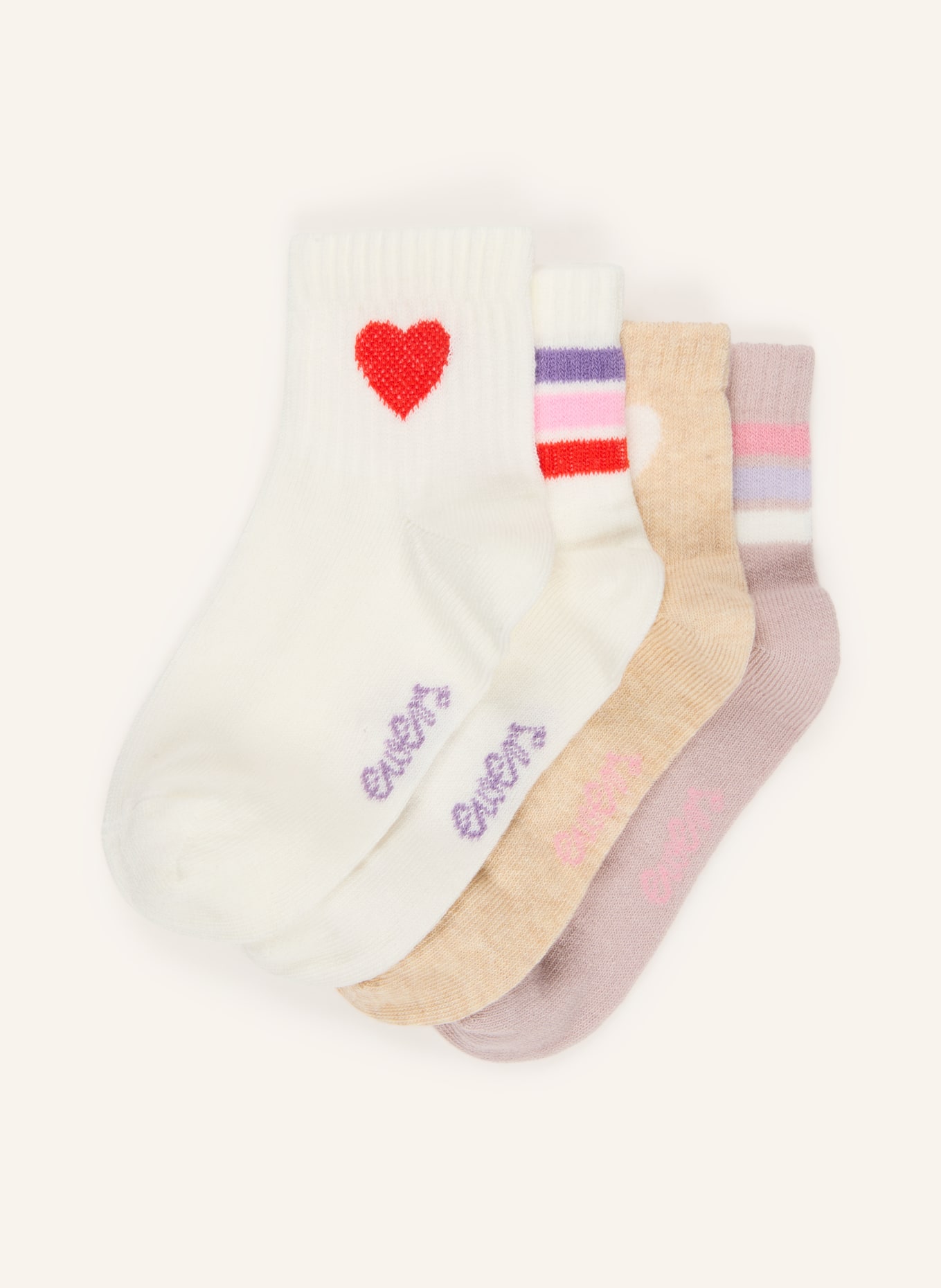 ewers COLLECTION Balení 4 párů ponožek: BÉŽOVÁ / RŮŽOVÁ / KRÉMOVÁ