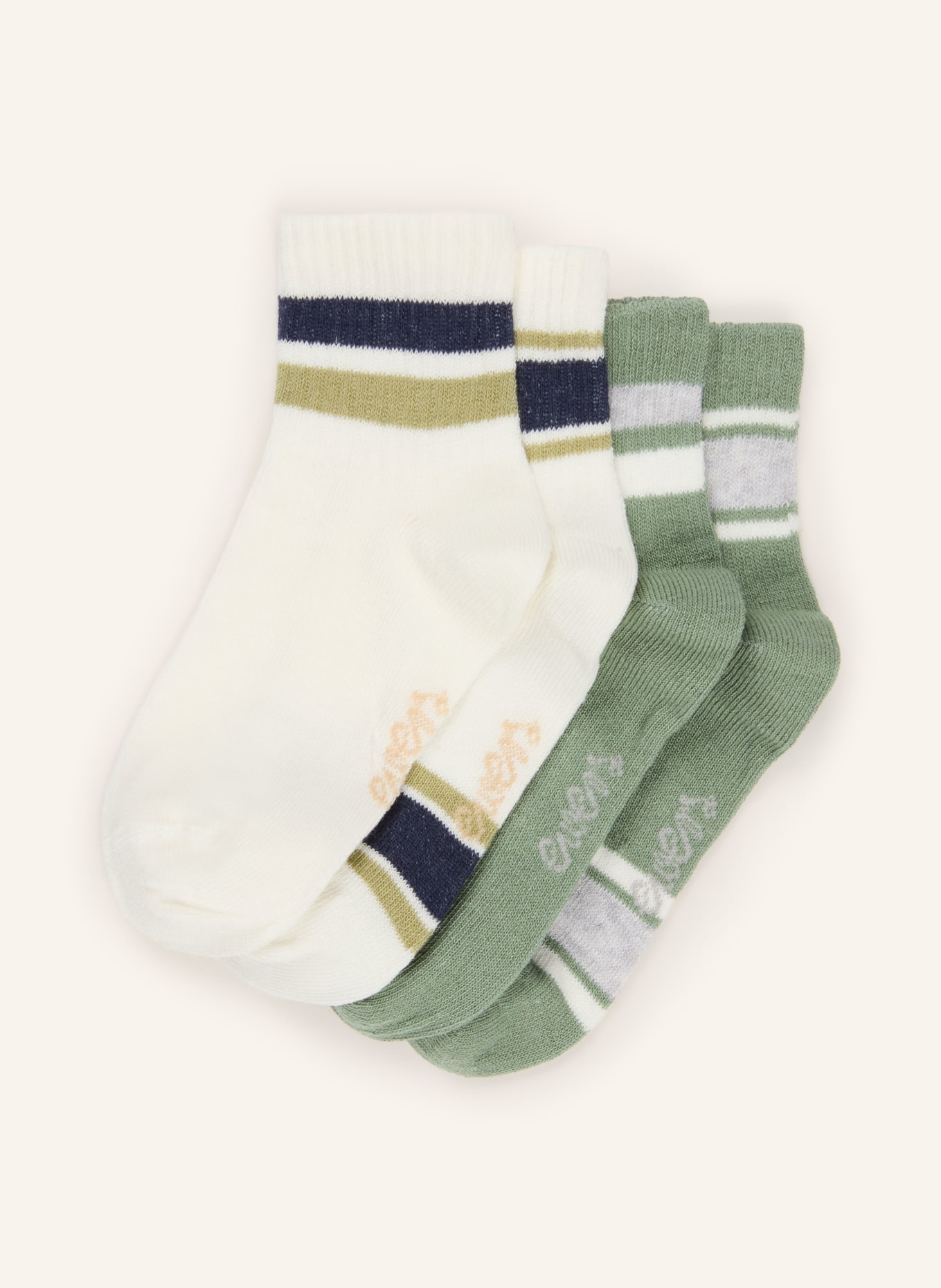 ewers COLLECTION Balení 4 párů ponožek: OLIVOVÁ / KRÉMOVÁ / TMAVĚ MODRÁ