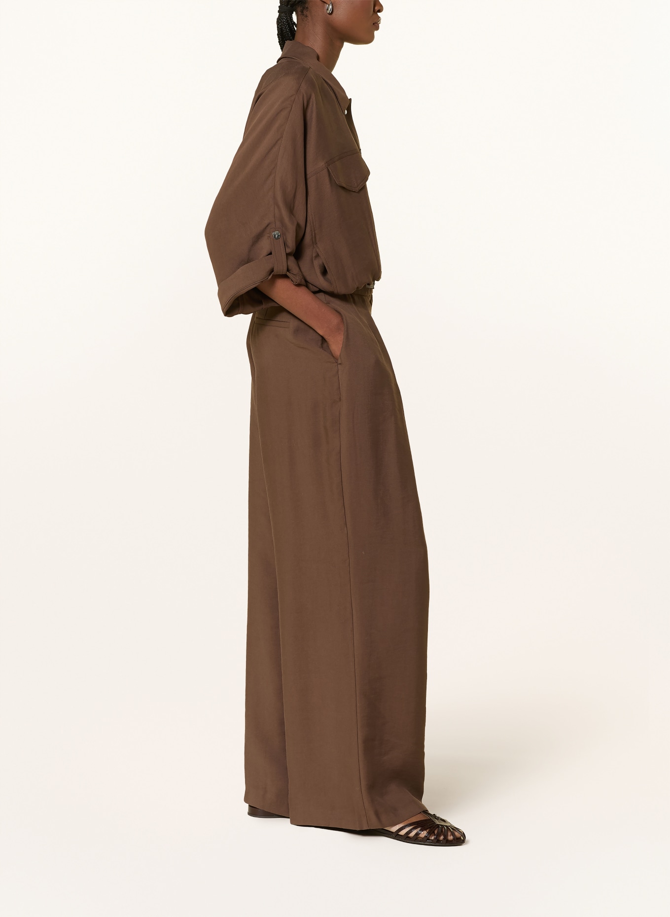 MORE & MORE Spodnie Marlene HAZEL: CIEMNOBRĄZOWY