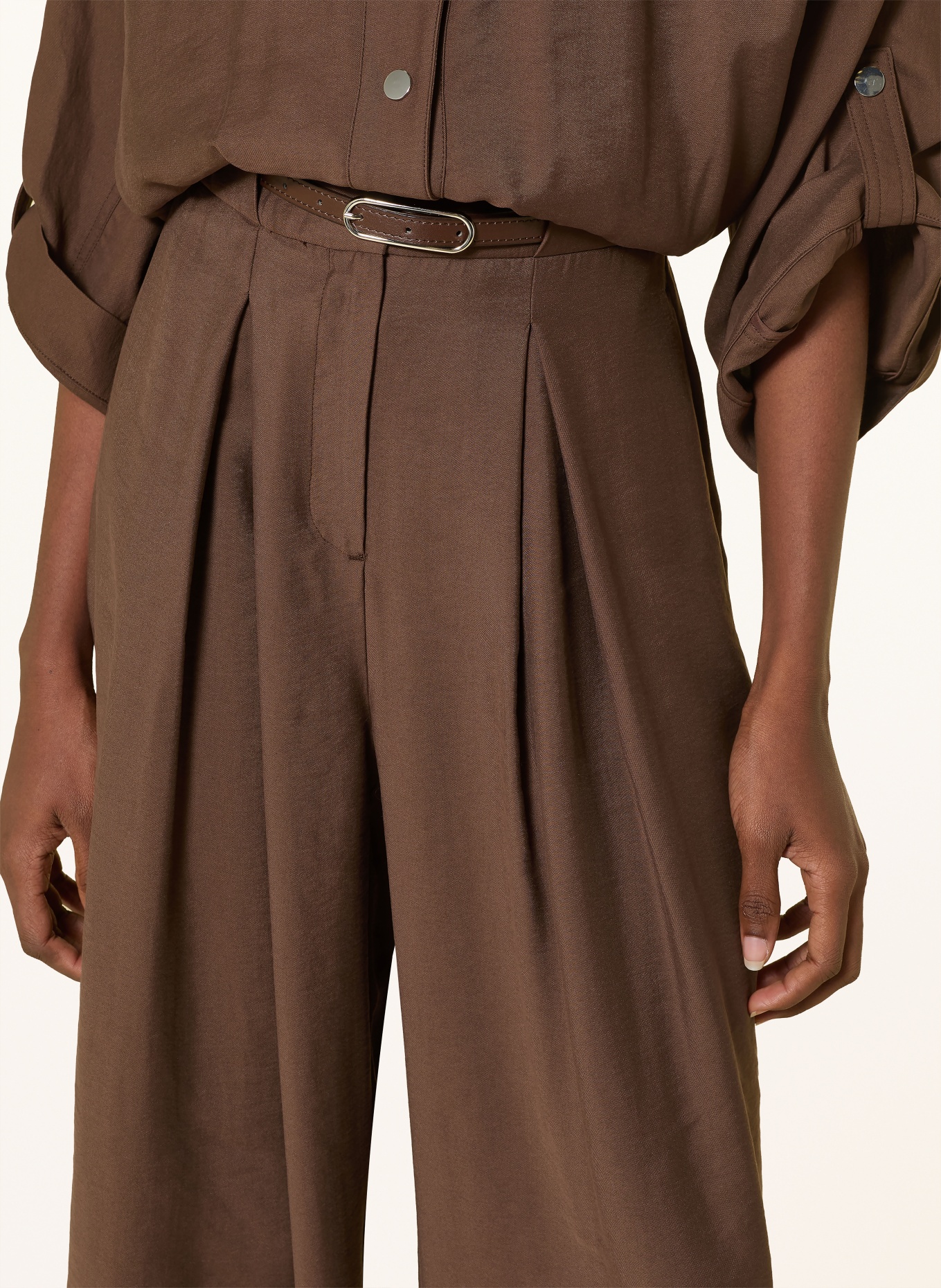 MORE & MORE Spodnie Marlene HAZEL: CIEMNOBRĄZOWY