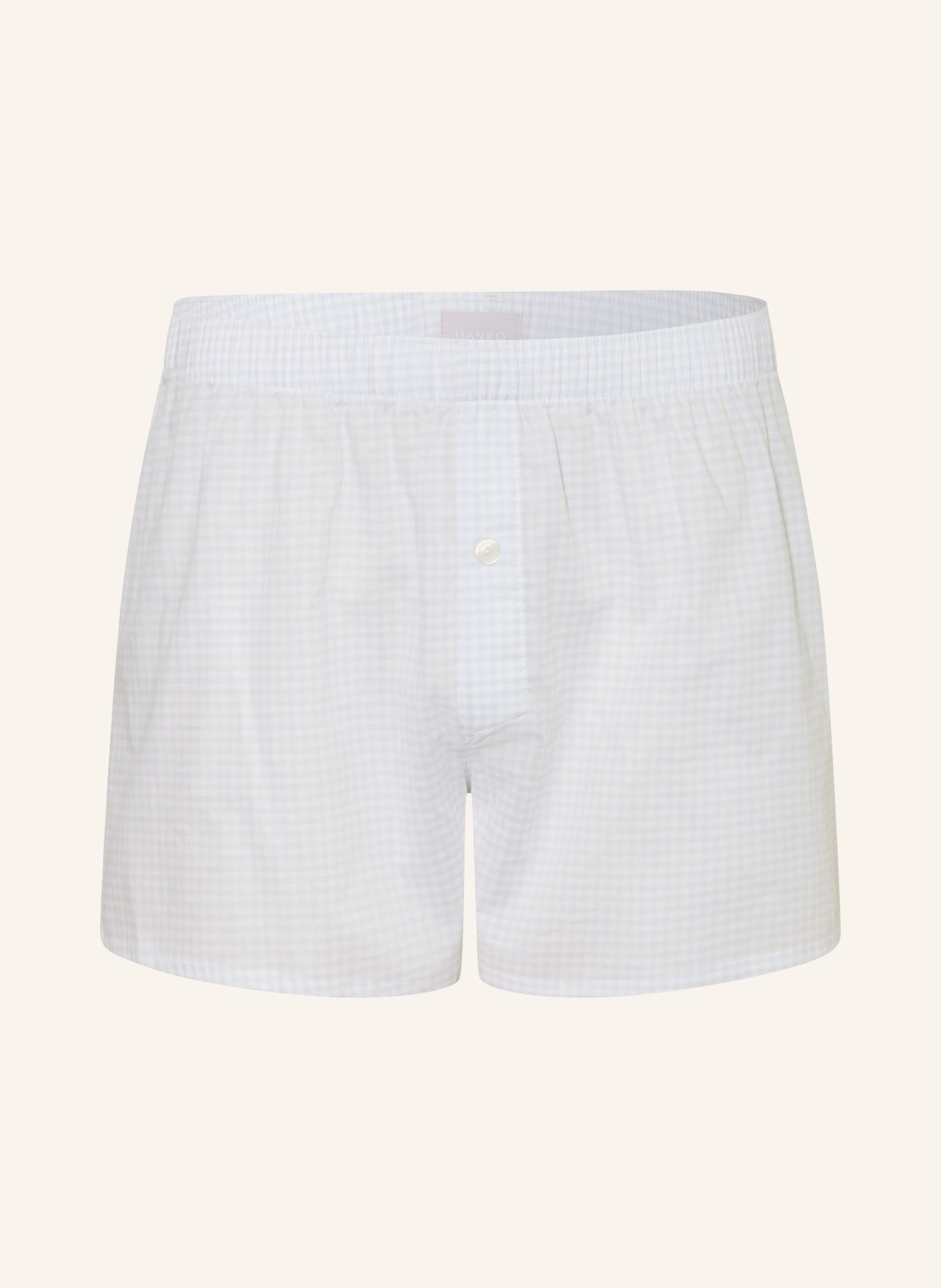 HANRO Boxers en ligne FANCY WOVEN: BLEU CLAIR / BLANC