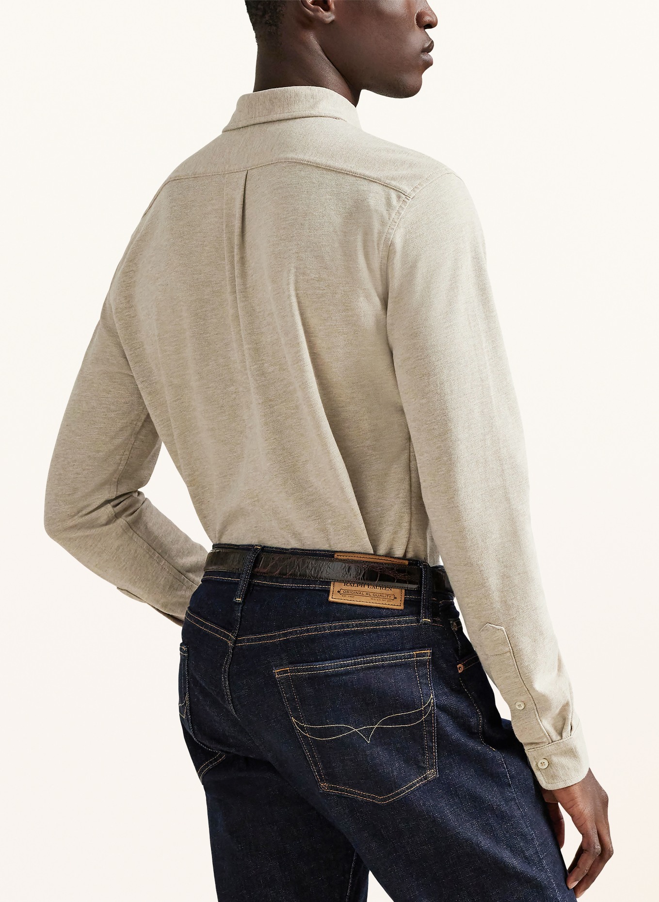 POLO RALPH LAUREN Piqué-overhemd Custom Fit: LICHTBRUIN