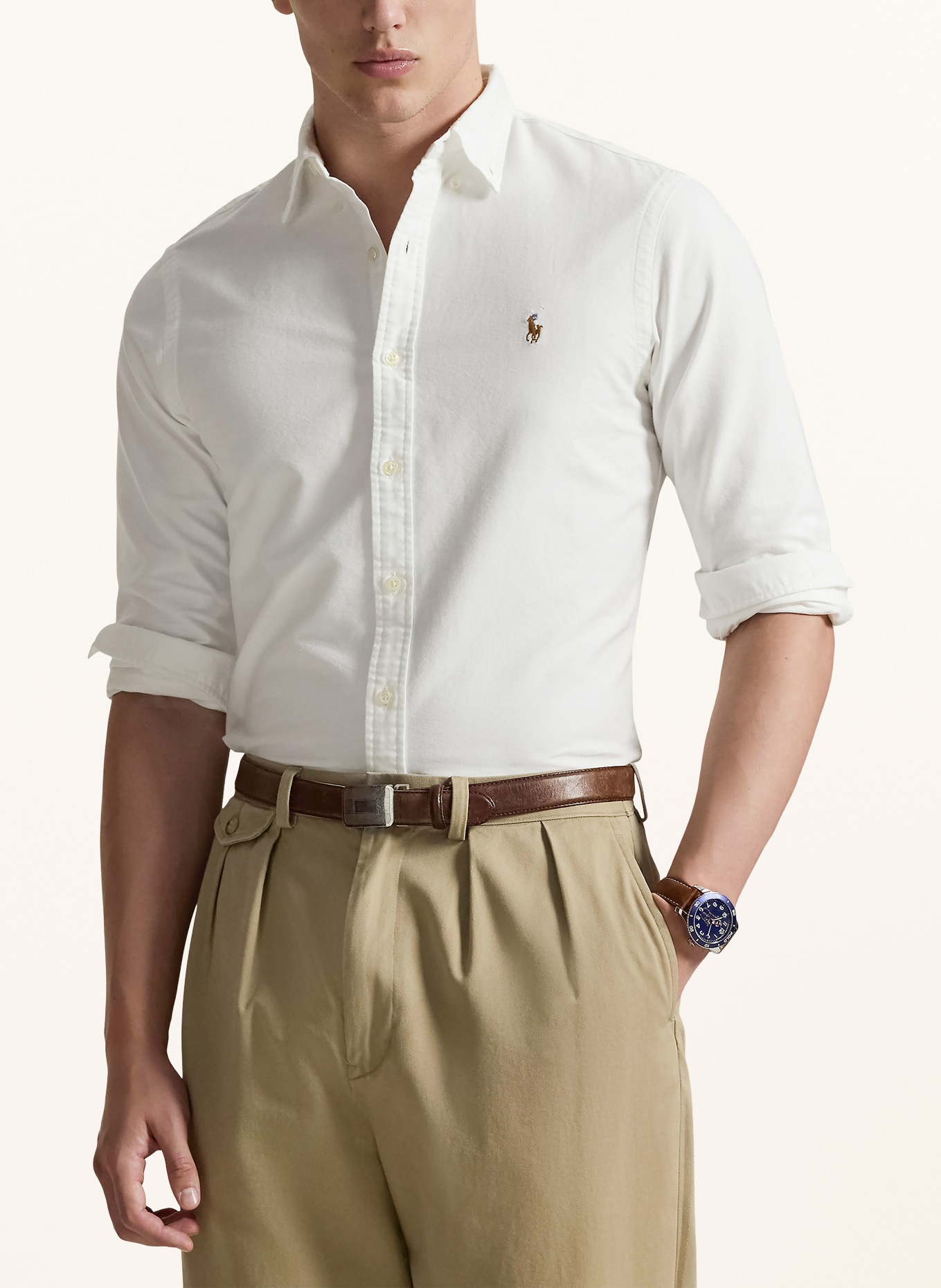 POLO RALPH LAUREN Oxfordhemd Slim Fit: WEISS