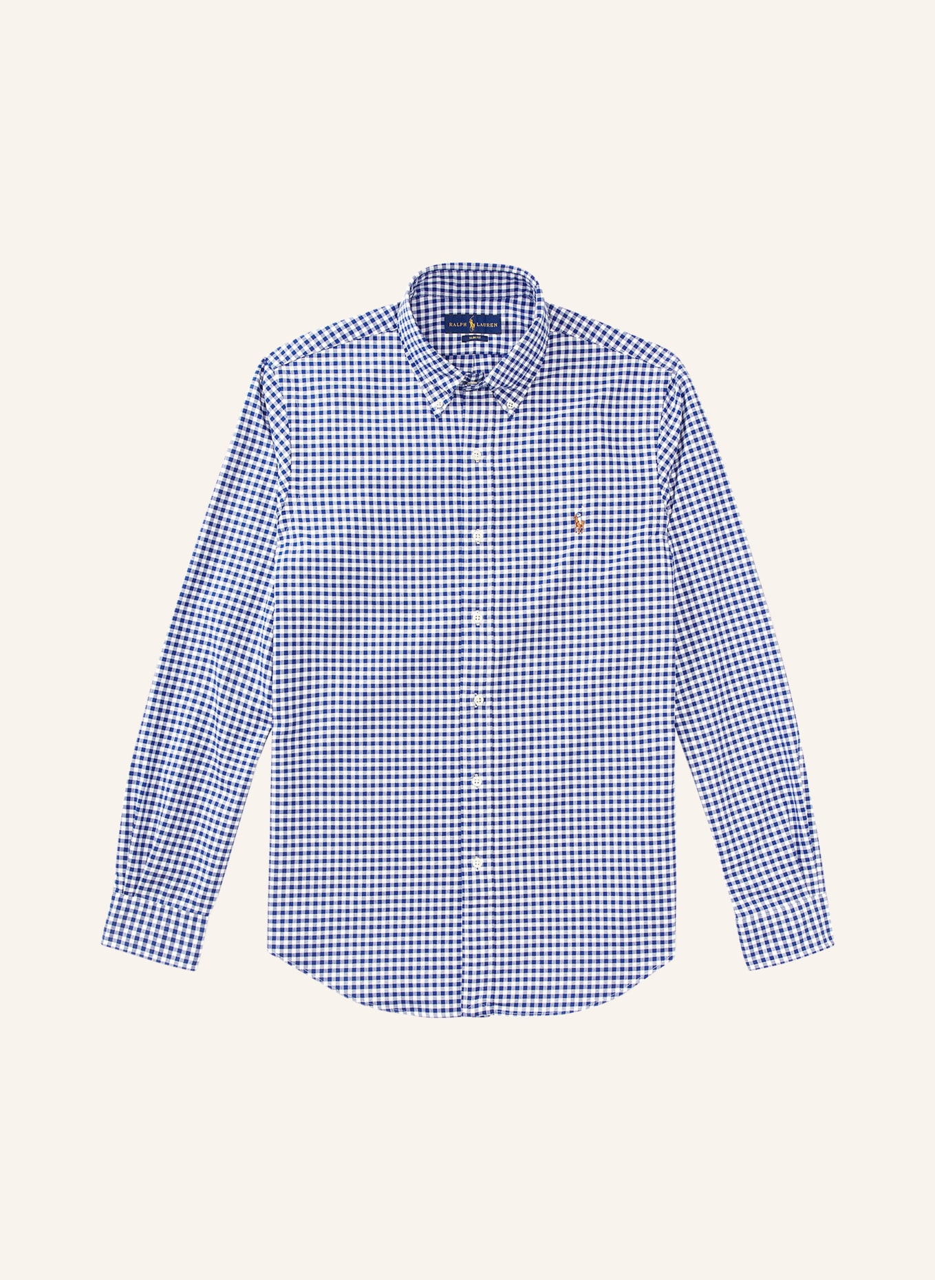 POLO RALPH LAUREN Chemise Oxford Slim Fit: BLANC / BLEU CLAIR