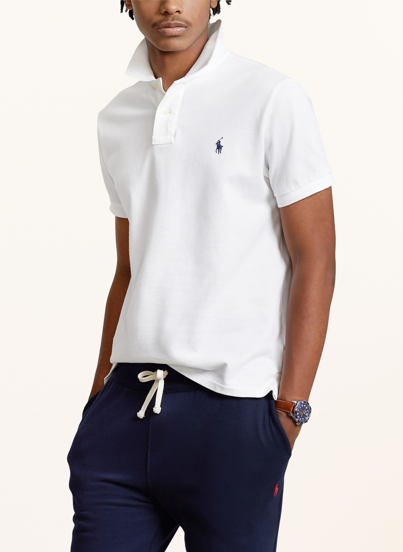 POLO RALPH LAUREN Piqué polo shirt slim fit: WHITE