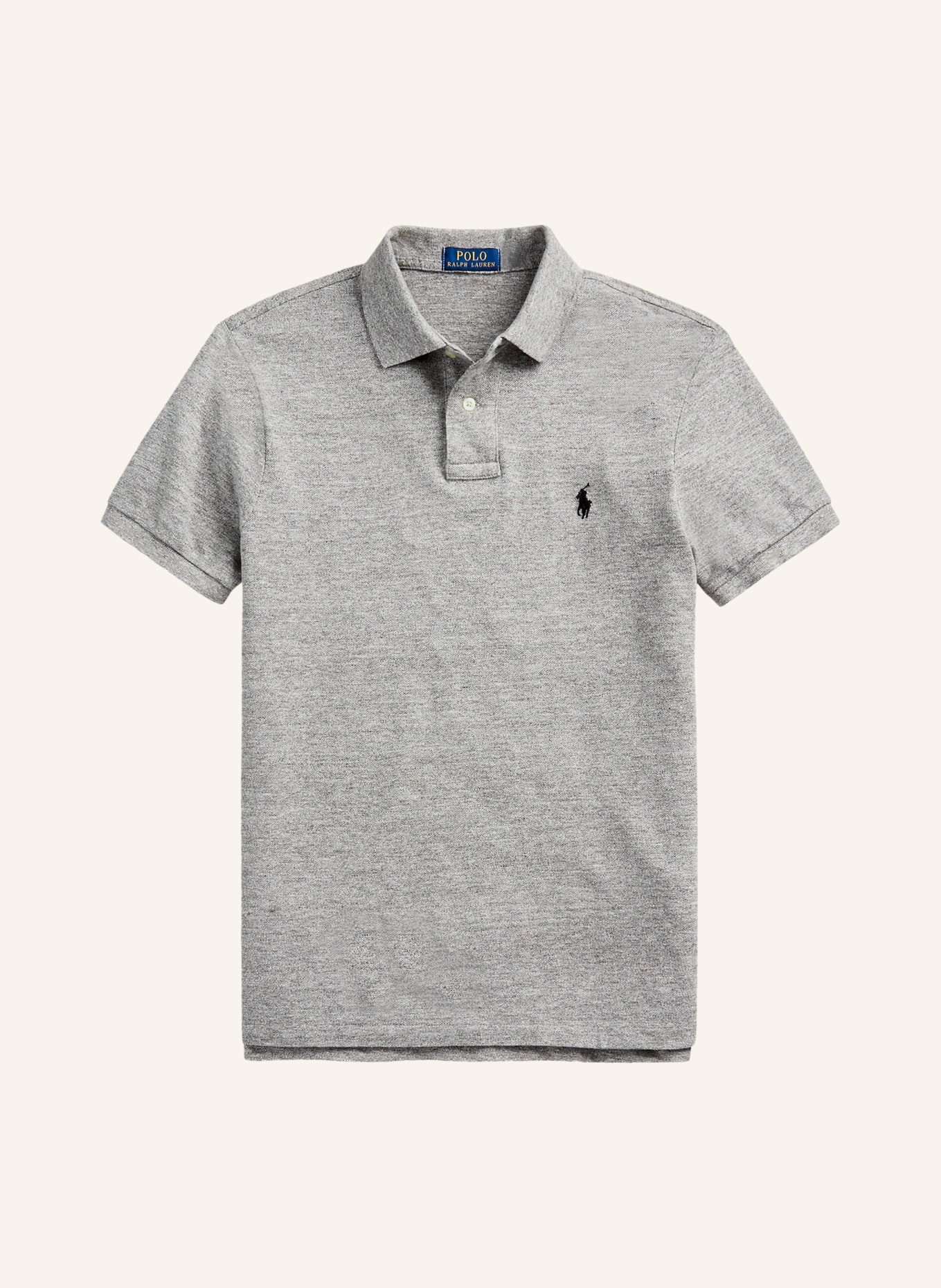 POLO RALPH LAUREN Polokošile z piké Slim Fit: ŠEDÁ MELÍROVANÁ