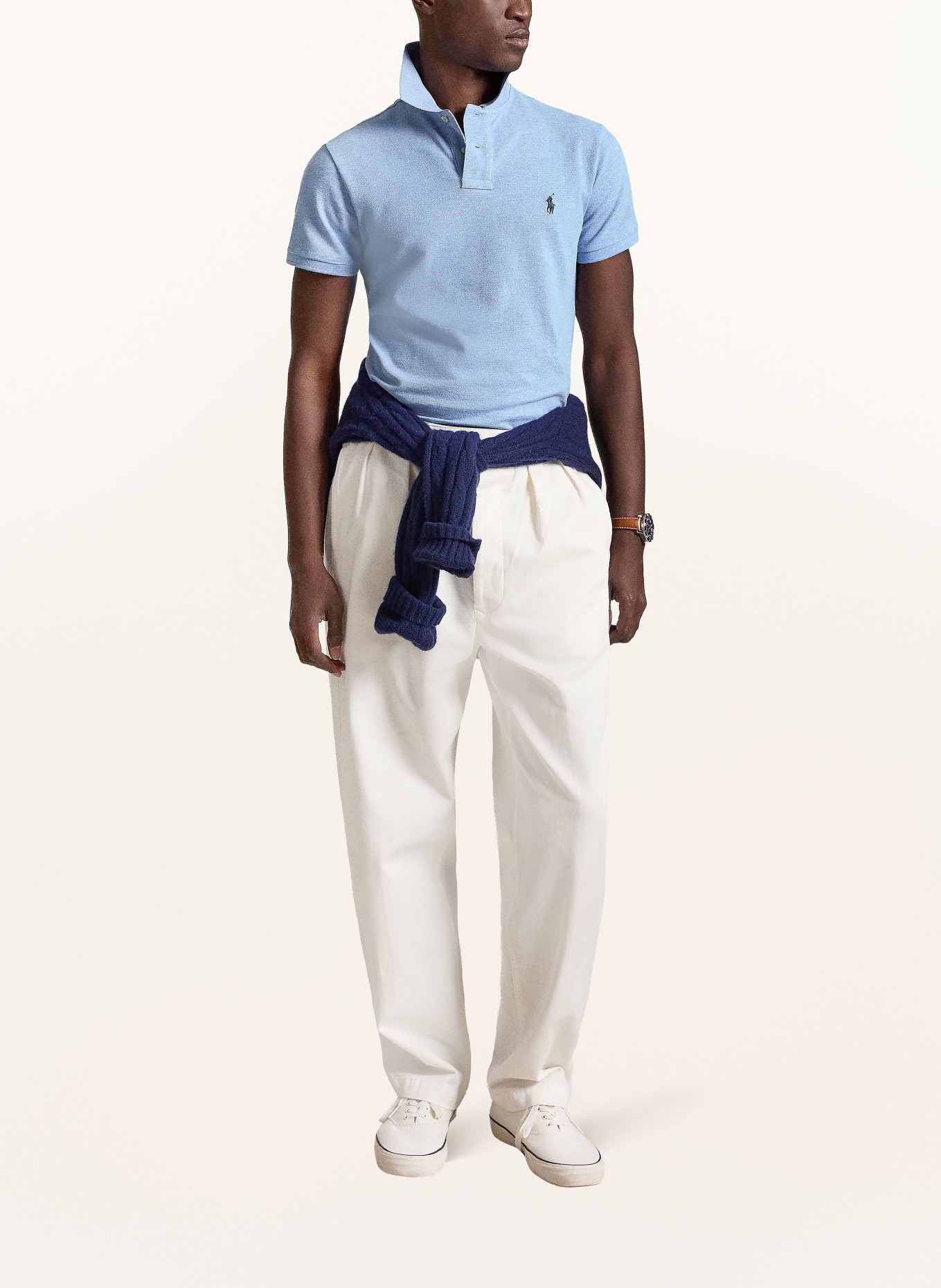 POLO RALPH LAUREN Piqué poloshirt slim fit: LICHTBLAUW