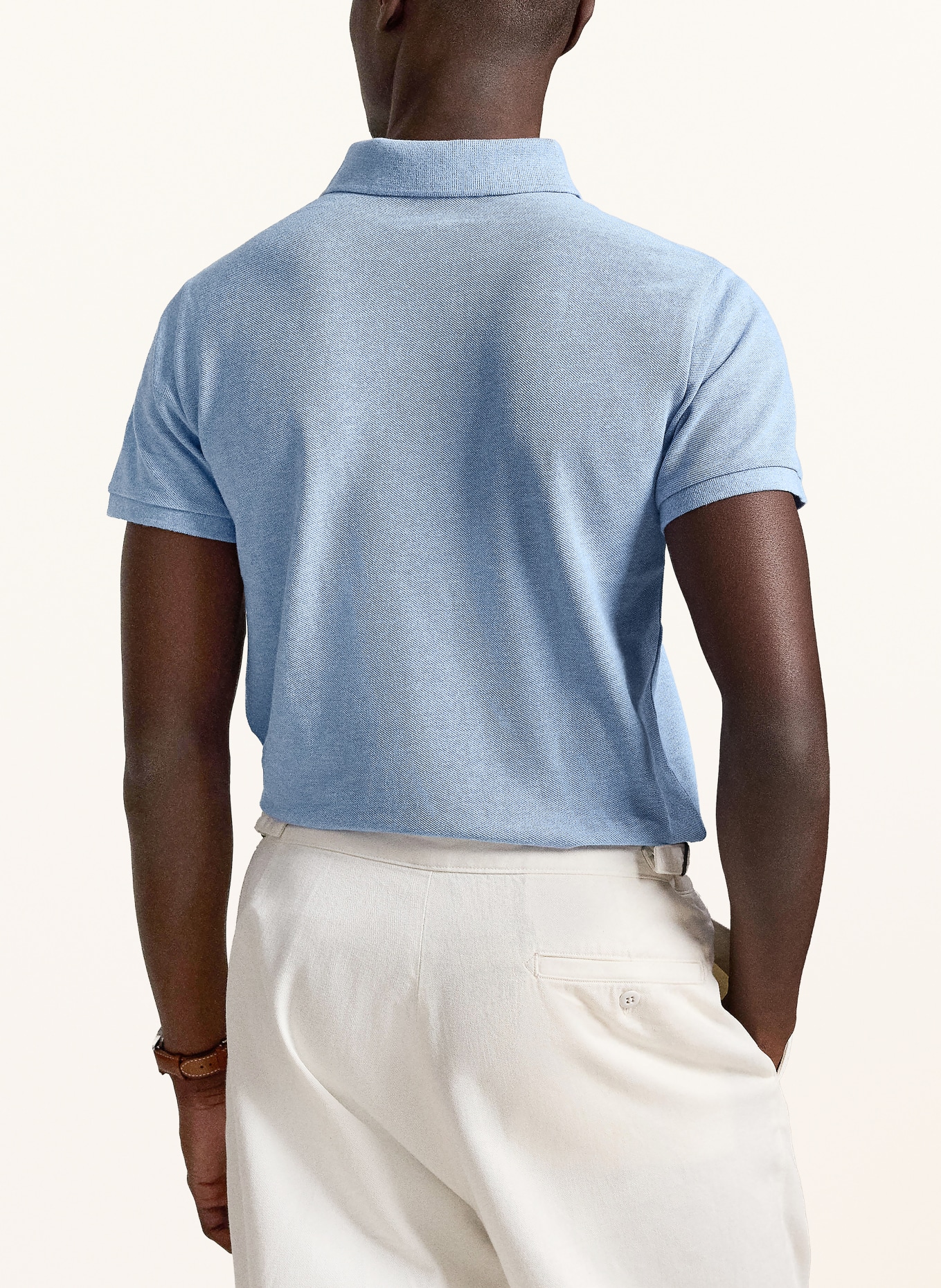 POLO RALPH LAUREN Piqué poloshirt slim fit: LICHTBLAUW