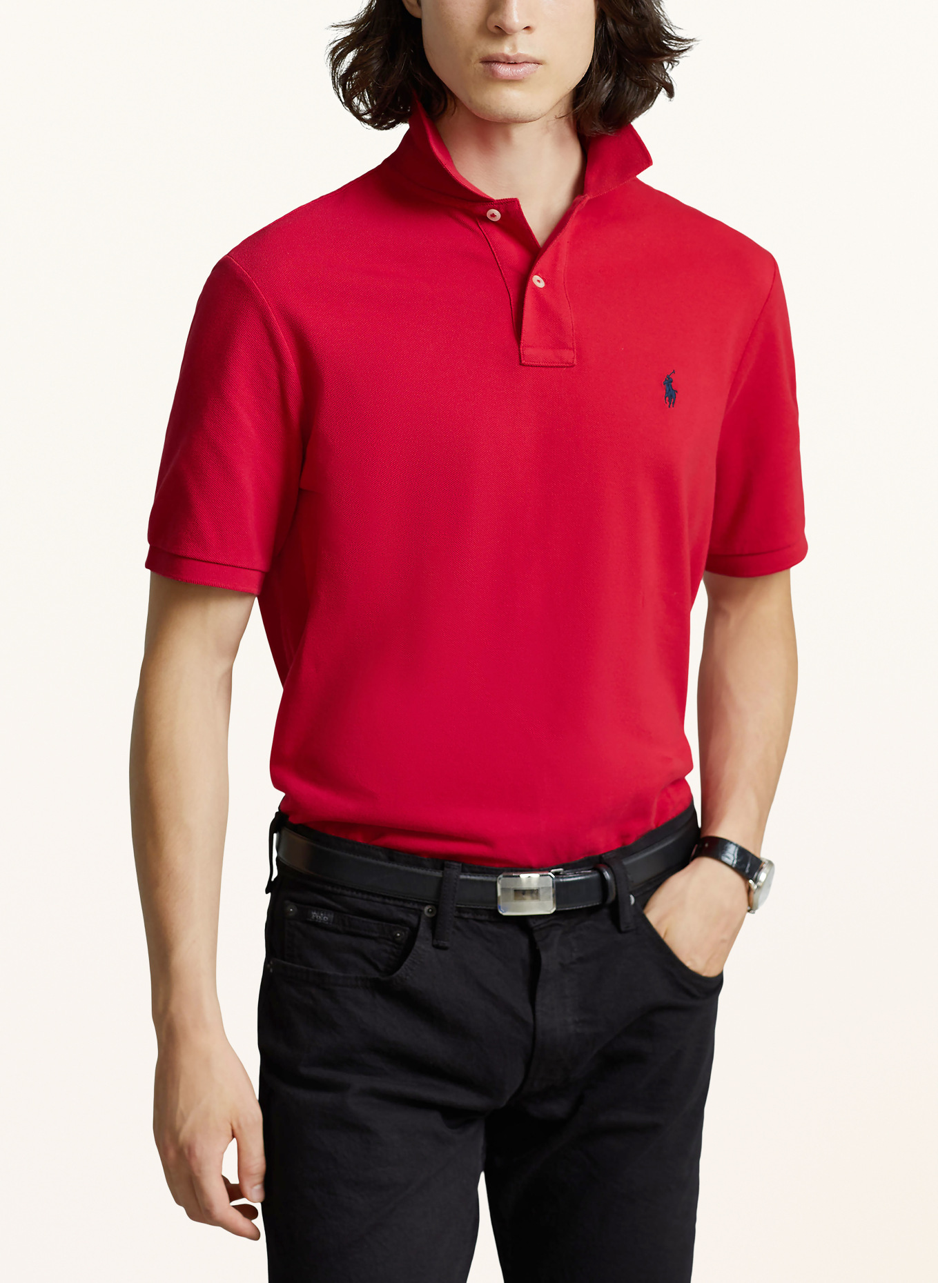 POLO RALPH LAUREN Piqué-Poloshirt Slim Fit: ROT