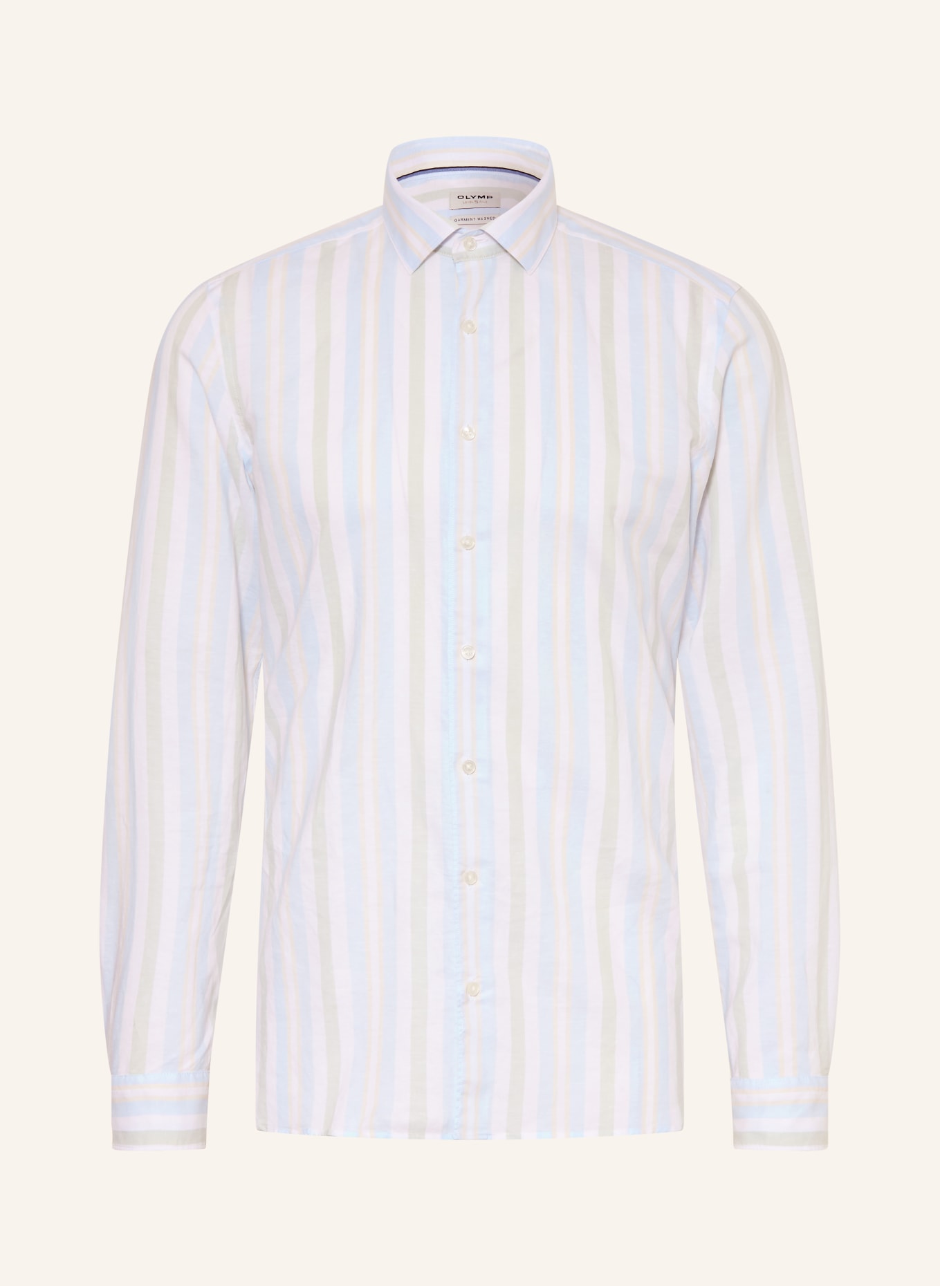 OLYMP Hemd Level Five super slim: WEISS / HELLGRÜN / HELLBLAU