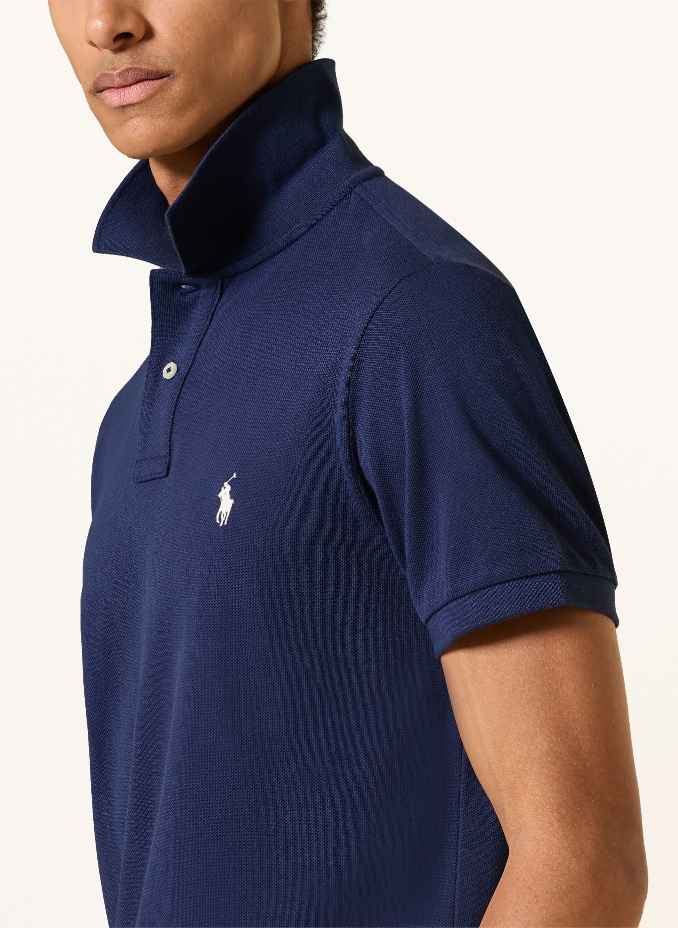 POLO RALPH LAUREN Piqué poloshirt Custom Slim Fit: DONKERBLAUW