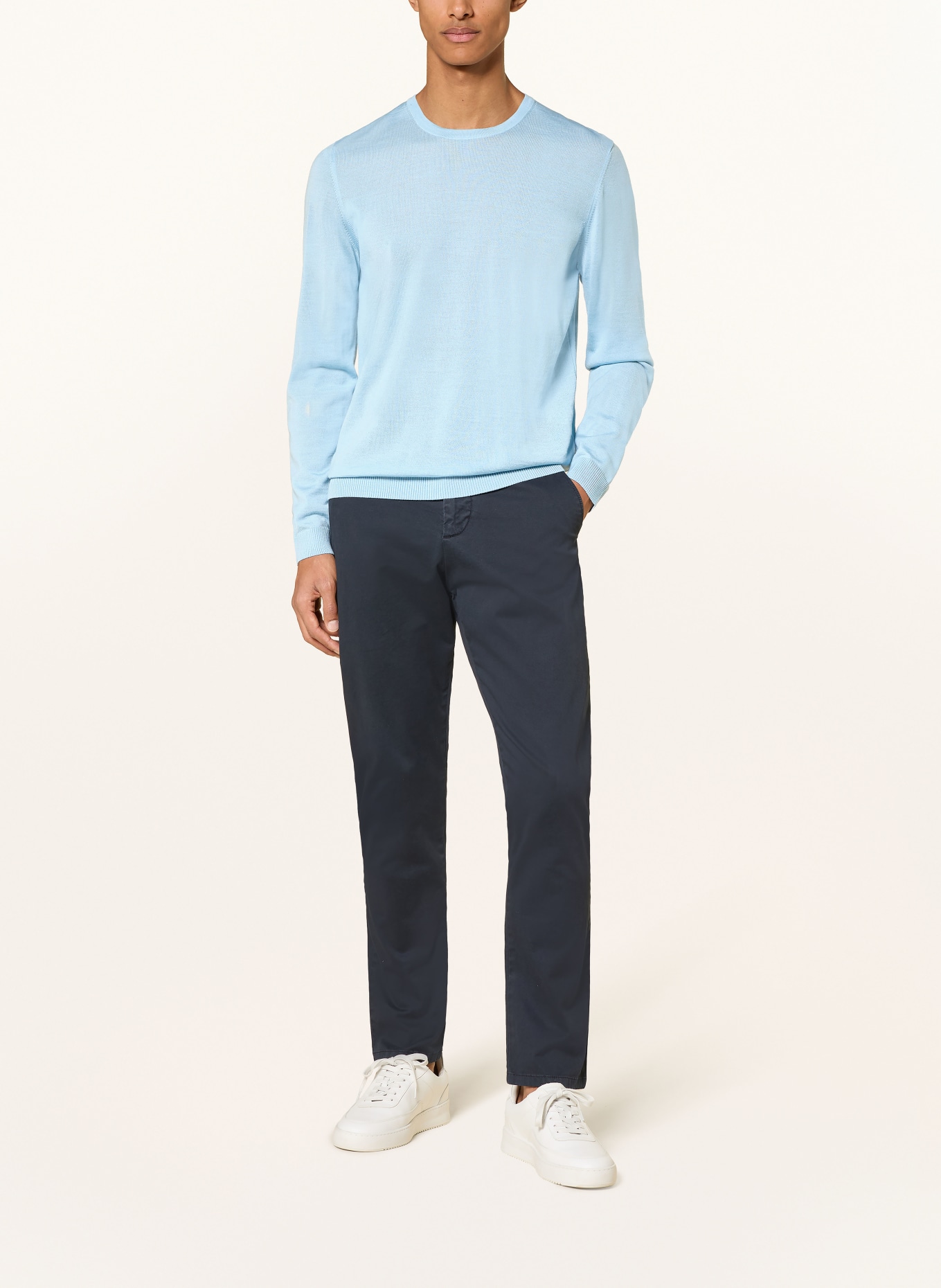 MAERZ MUENCHEN Pullover aus Merinowolle: HELLBLAU