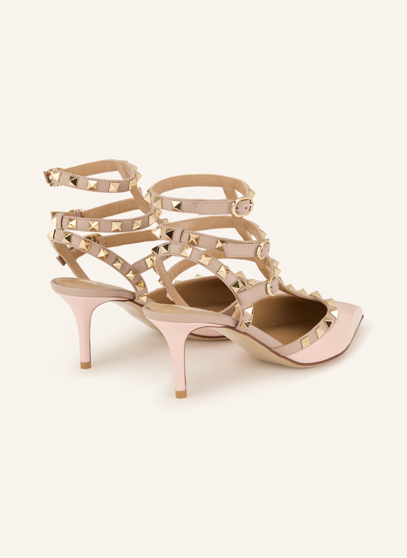 VALENTINO GARAVANI Slingback pumps ROCKSTUD with rivets: ROSE / GOLD