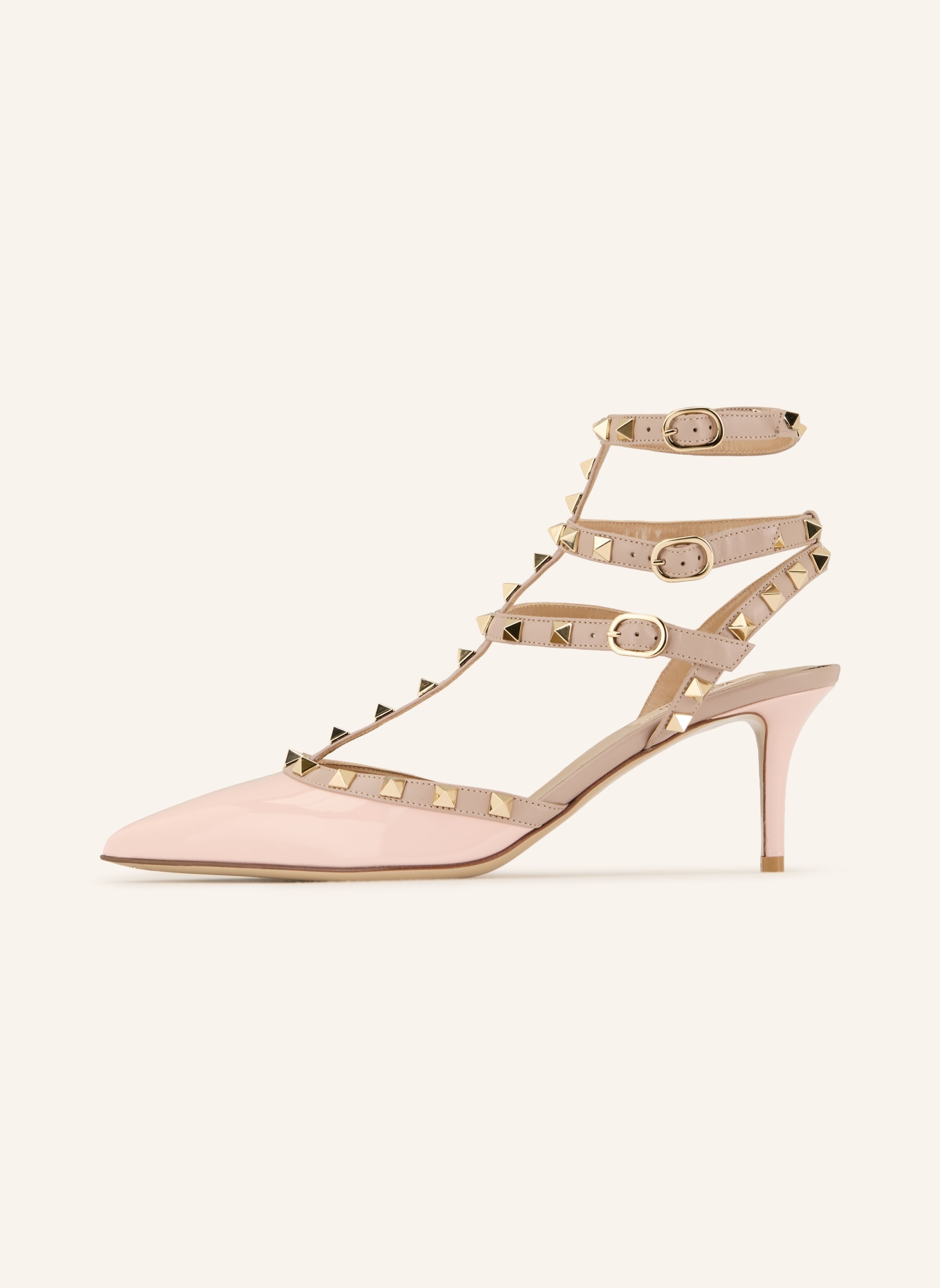 VALENTINO GARAVANI Slingback pumps ROCKSTUD with rivets: ROSE / GOLD