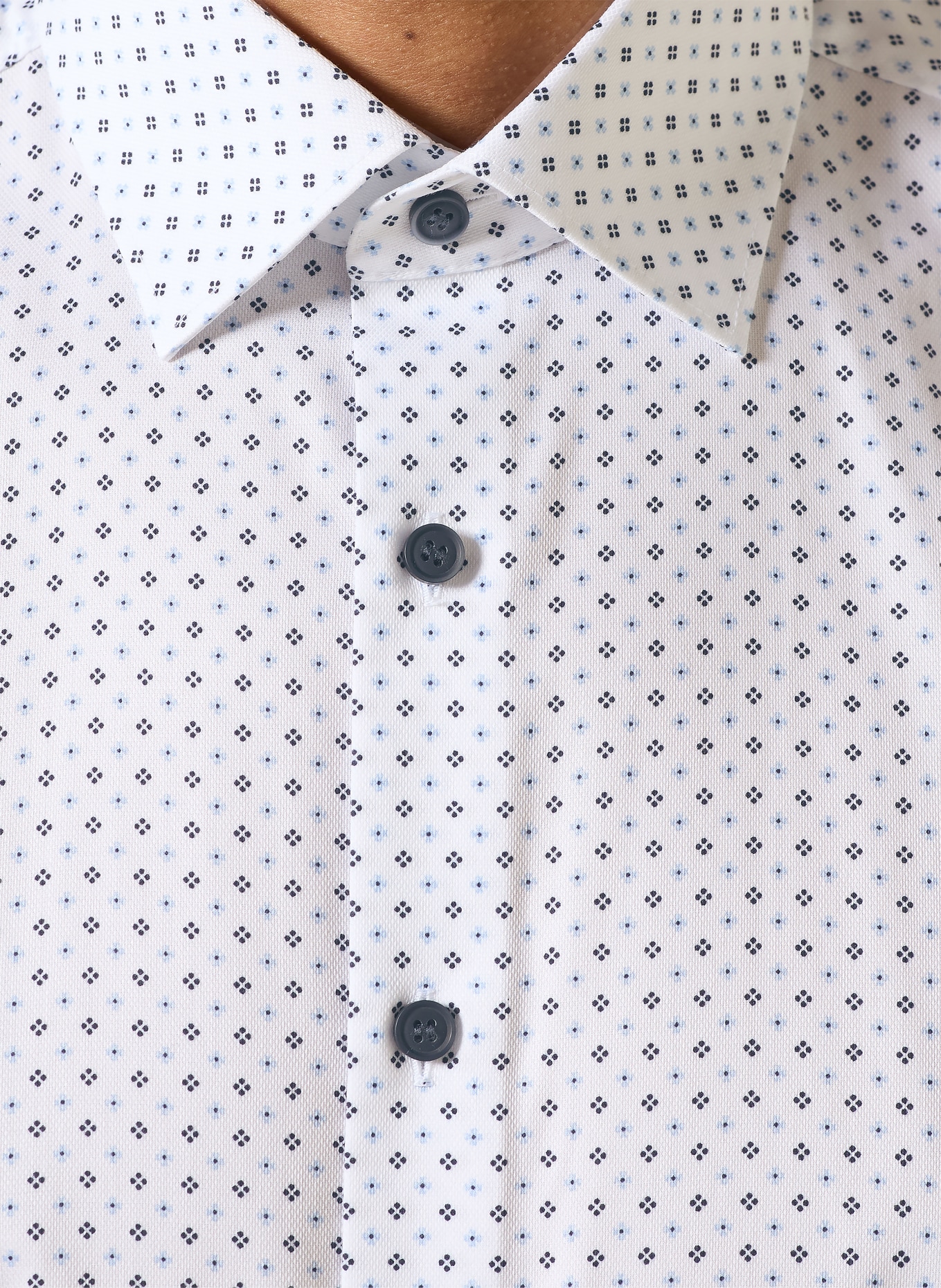 OLYMP Kurzarm-Hemd Level Five body fit: WEISS / HELLBLAU / SCHWARZ