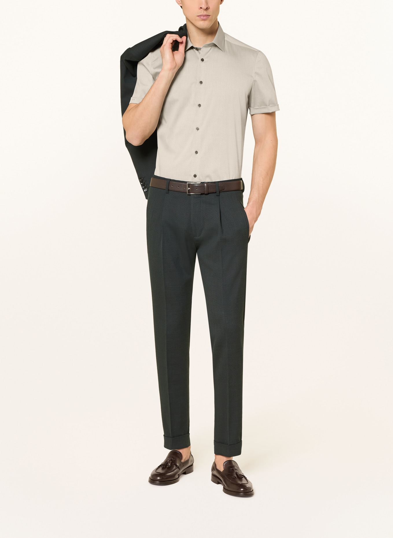 OLYMP Halbarm-Hemd Level Five body fit: HELLGRÜN