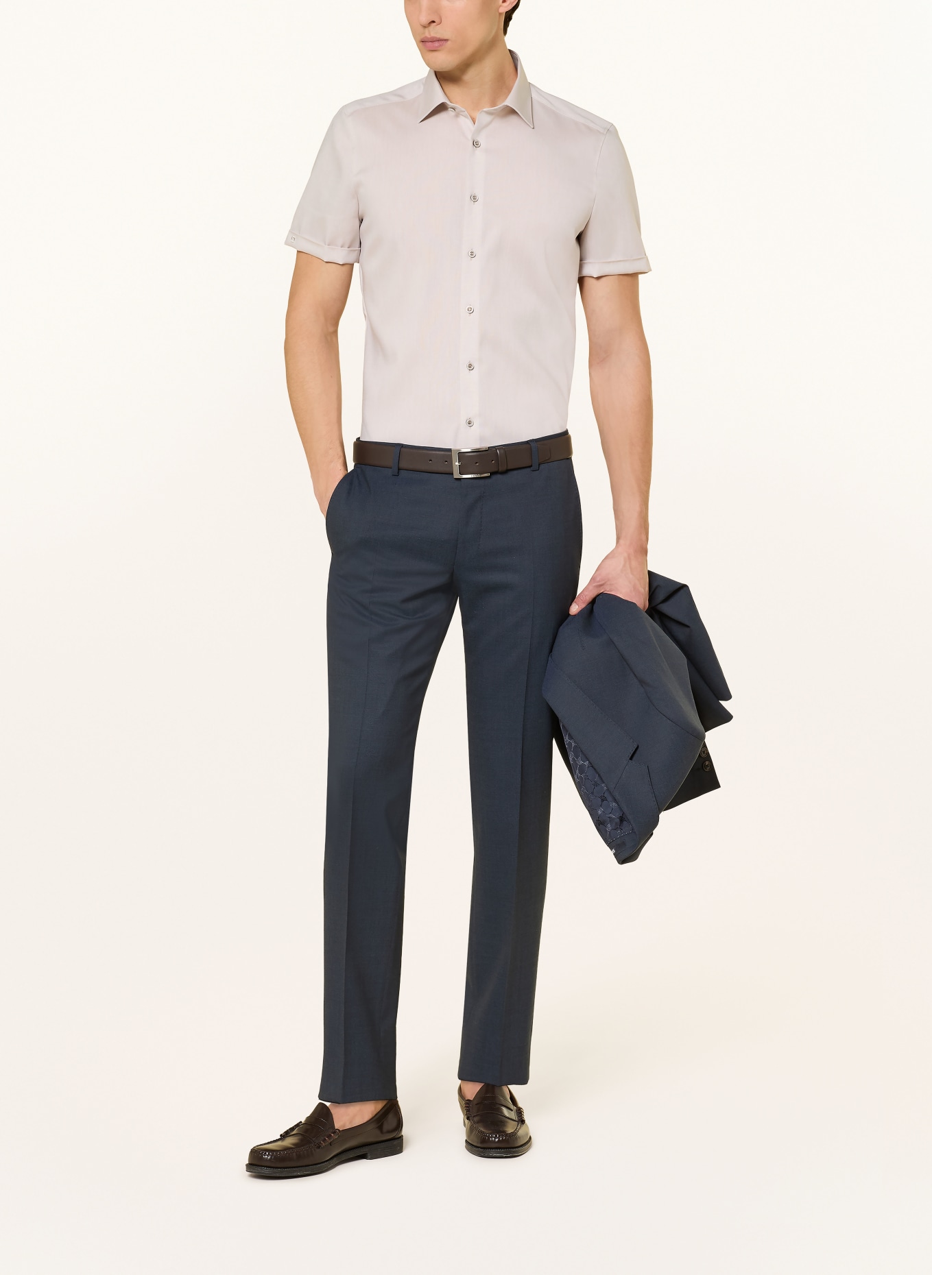 OLYMP Kurzarm-Hemd Level Five body fit: BEIGE