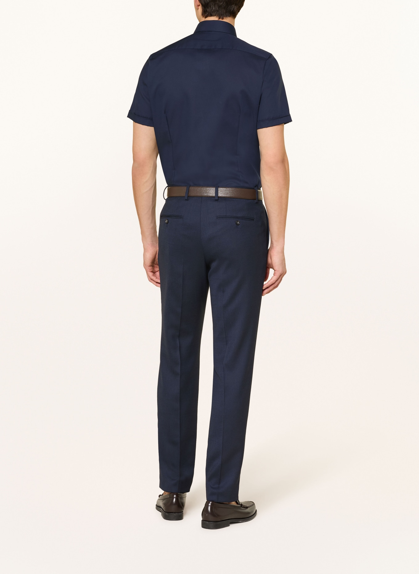 OLYMP Koszula z krótkim rękawem Level Five o dopasowanym kroju: GRANATOWY