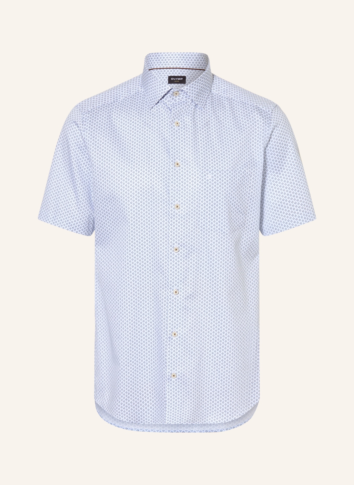 OLYMP Halbarm-Hemd Luxor modern fit: HELLBLAU / DUNKELBLAU / WEISS