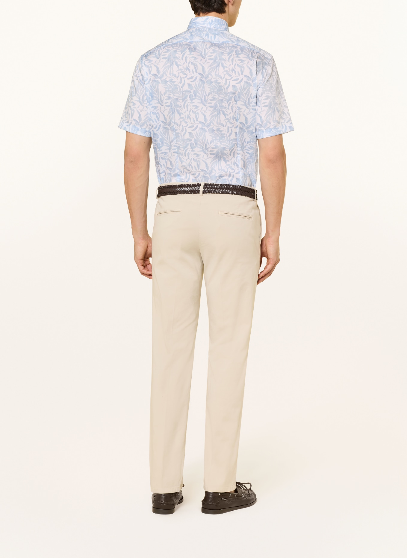 OLYMP Halbarm-Hemd Luxor modern fit: WEISS / HELLBLAU