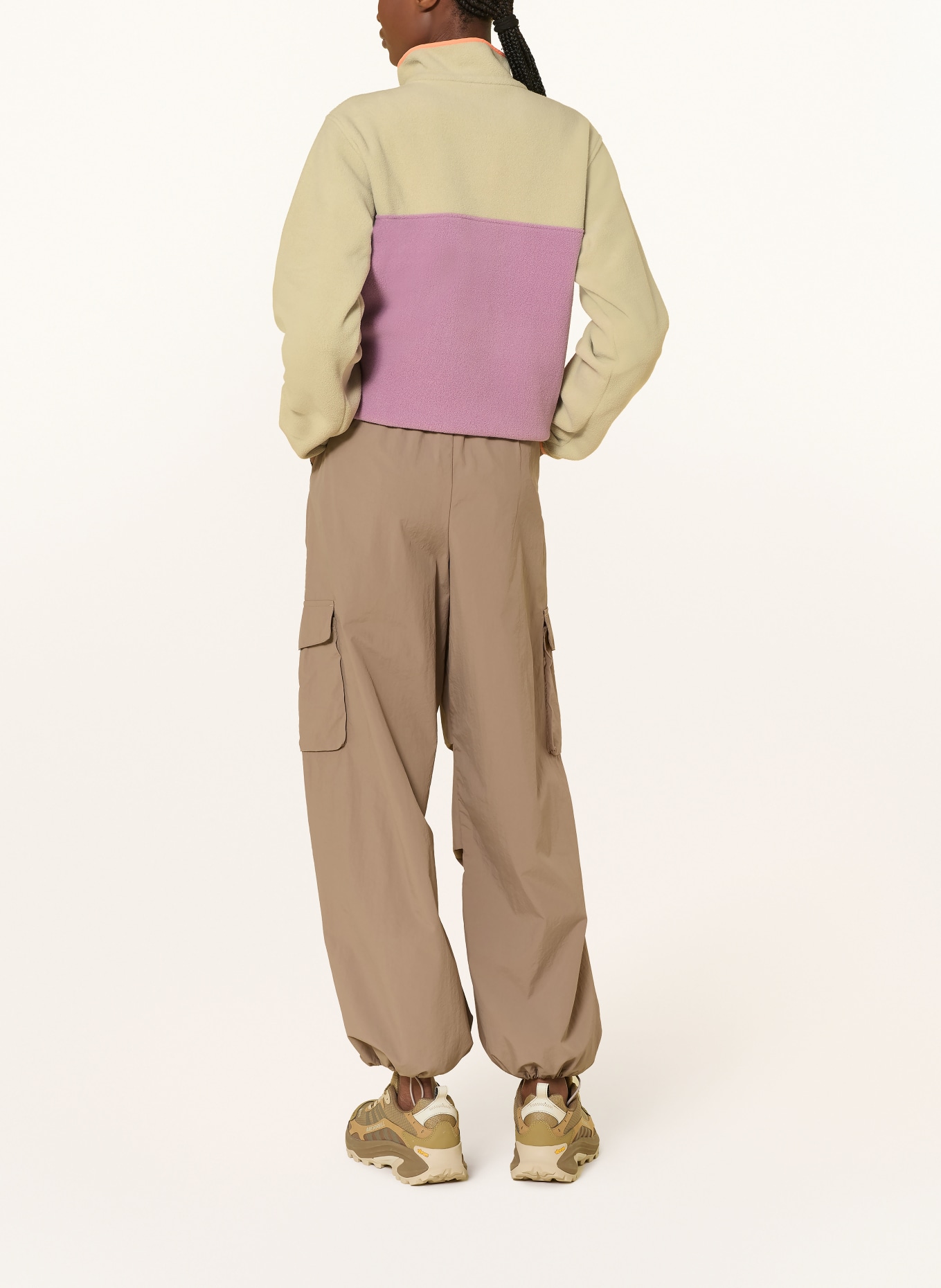 patagonia Fleece-Troyer SNAP: BEIGE / LICHTPAARS / LICHTORANJE