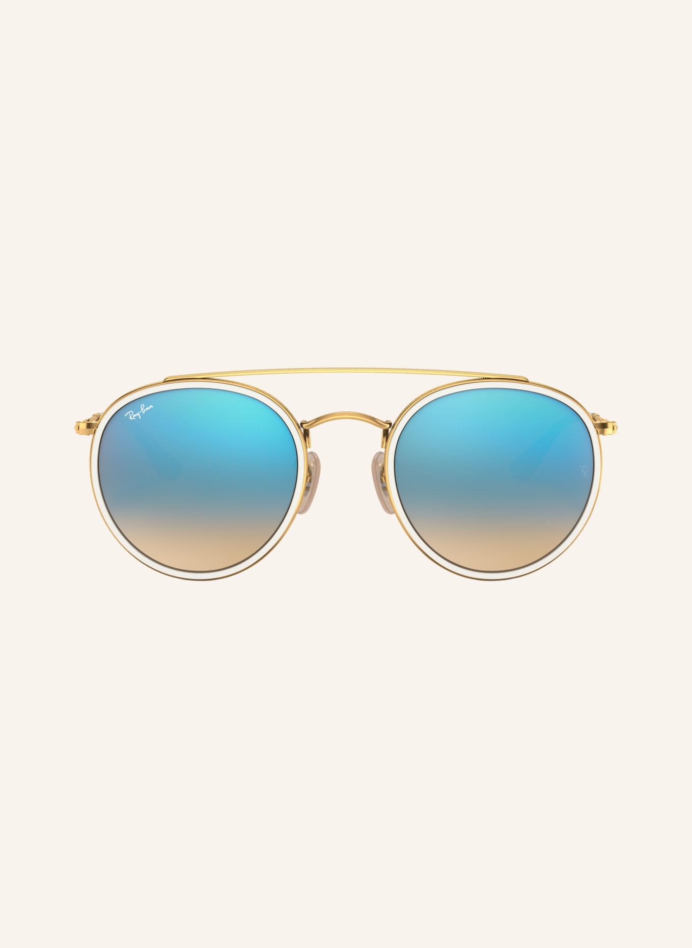 Ray-Ban Sonnenbrille RB3647N ROUND: GOLD/ BRAUN VERLAUF