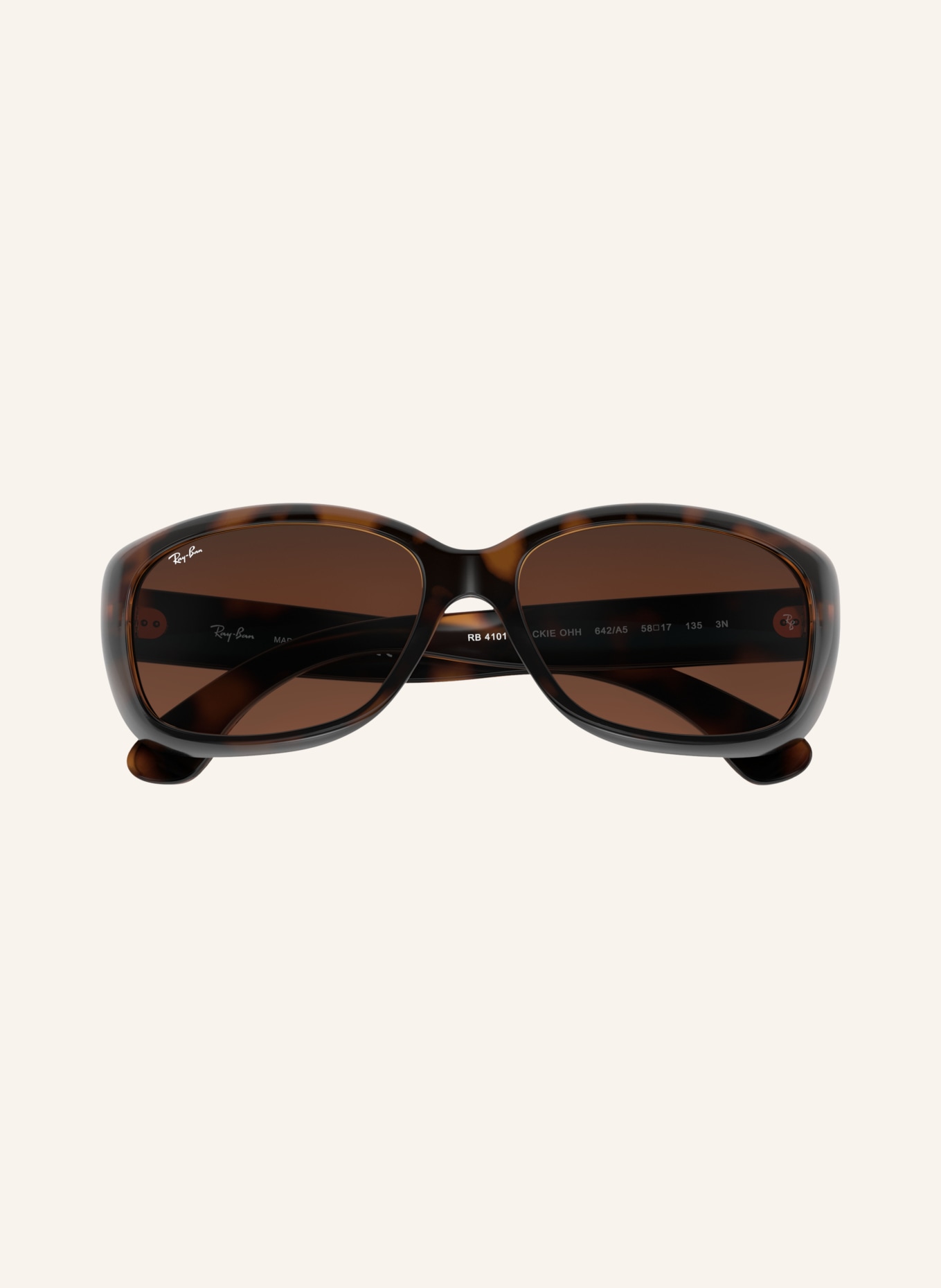 Ray-Ban Zonnebril RB4101 JACKIE OHH: HAVANA/ BRUIN VERLOOP