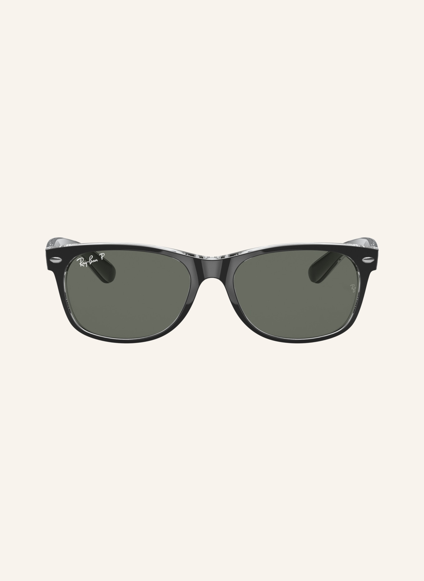 Ray-Ban Sonnenbrille RB2132 NEW WAYFARER: SCHWARZ/ GRÜN POLARISIERT