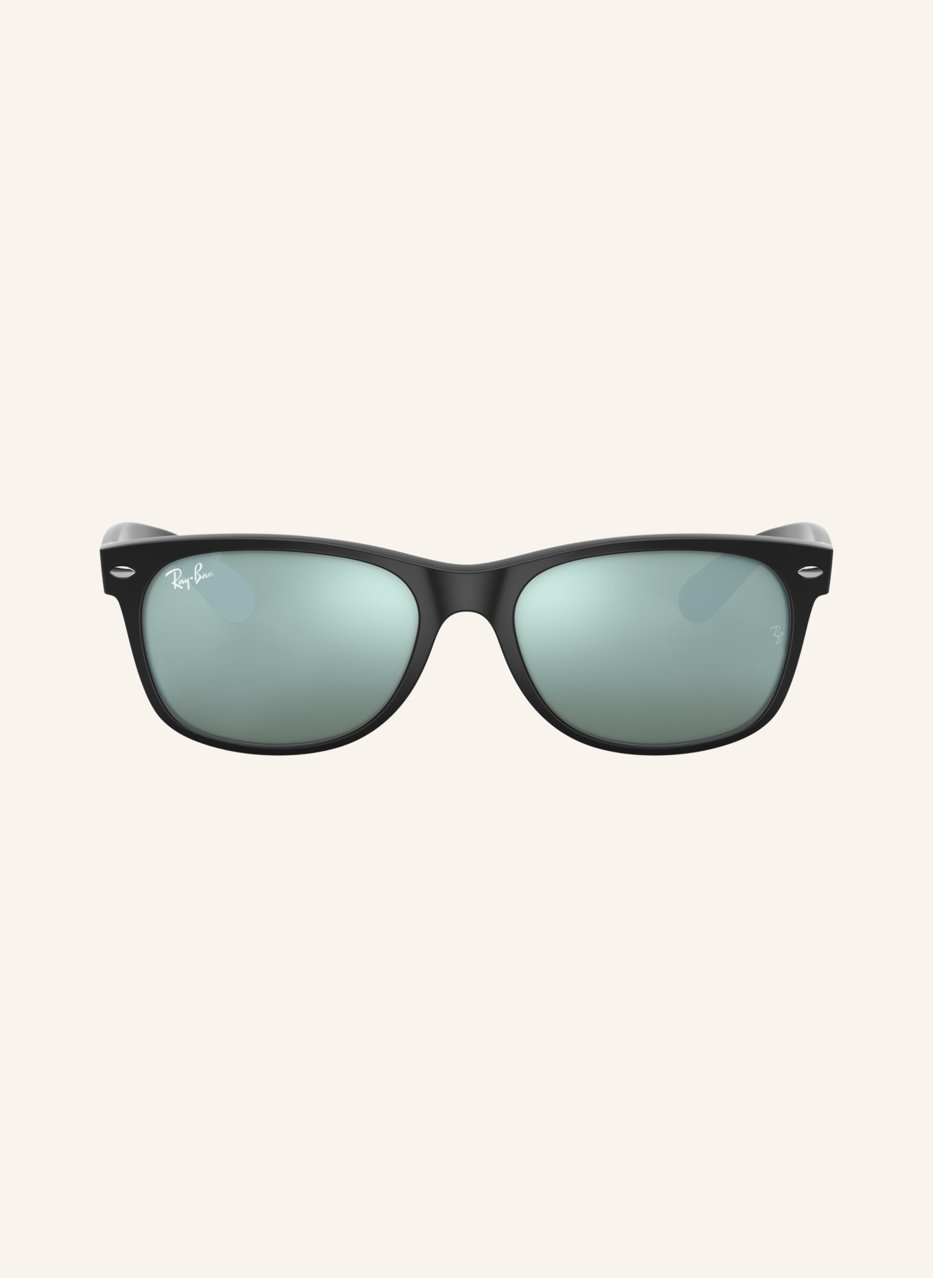 Ray-Ban Sonnenbrille RB2132 NEW WAYFARER: MATT SCHWARZ/ GRÜN VERSPIEGELT