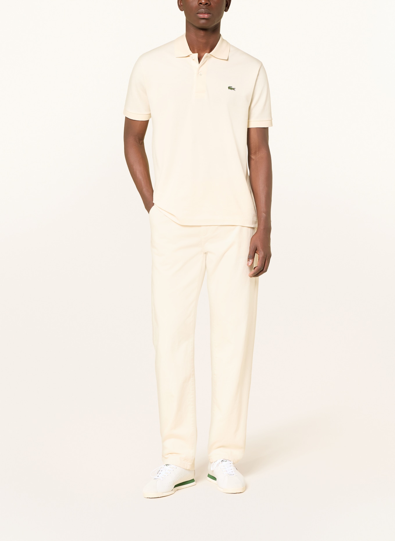 LACOSTE Piqué-Poloshirt Classic Fit: CREME