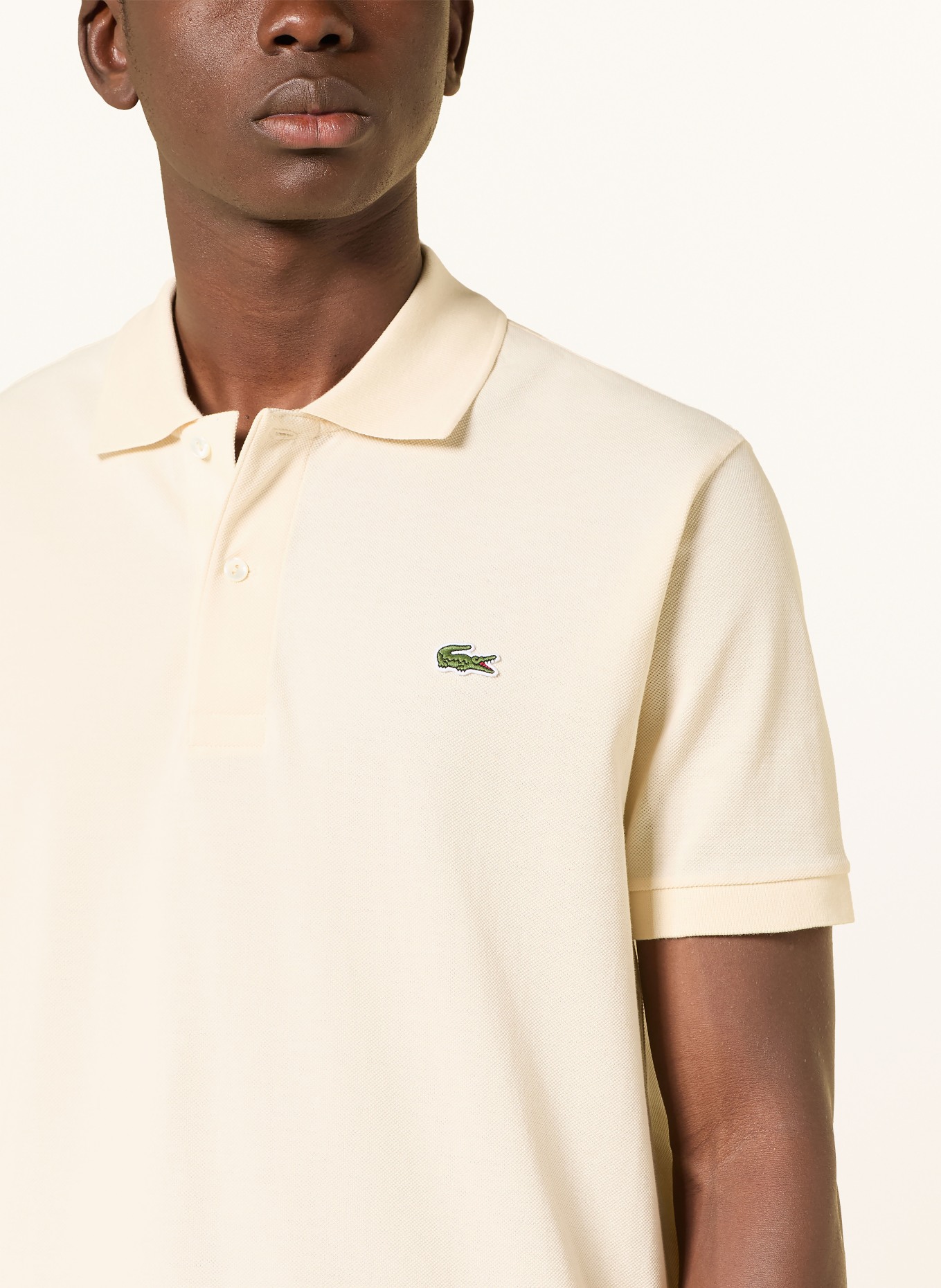 LACOSTE Piqué-Poloshirt Classic Fit: CREME