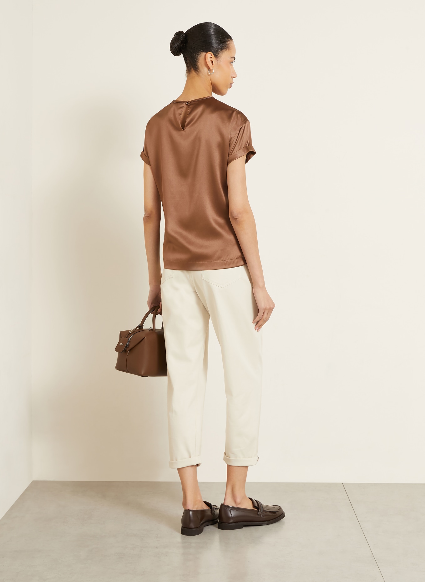 BRUNELLO CUCINELLI Silk blouse: BROWN