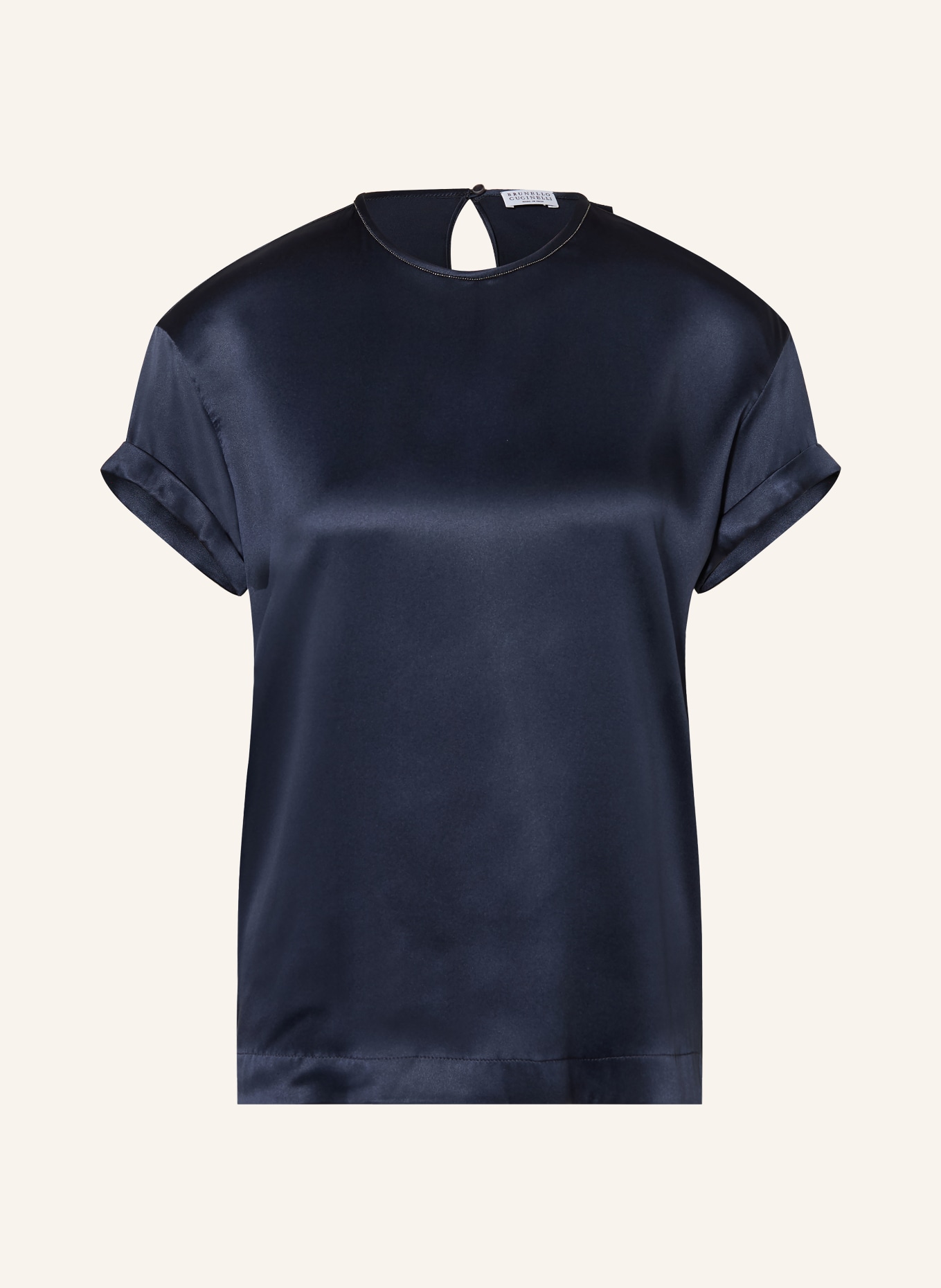 BRUNELLO CUCINELLI Blusenshirt aus Seide: DUNKELBLAU