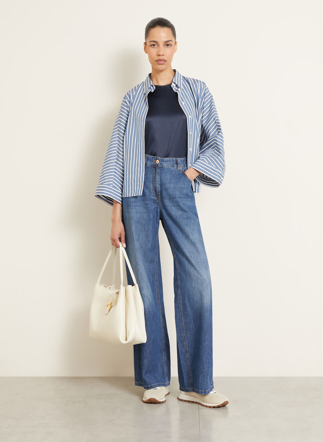 BRUNELLO CUCINELLI Blusenshirt aus Seide: DUNKELBLAU