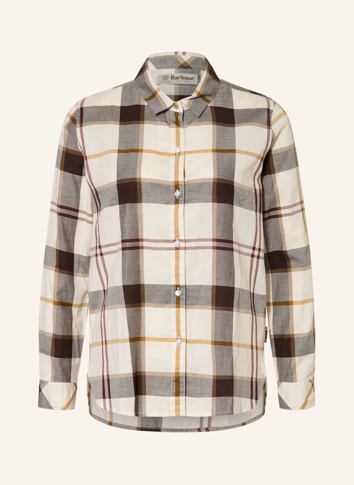 Barbour Hemdbluse MOORLAND: ECRU / COGNAC / DUNKELBRAUN