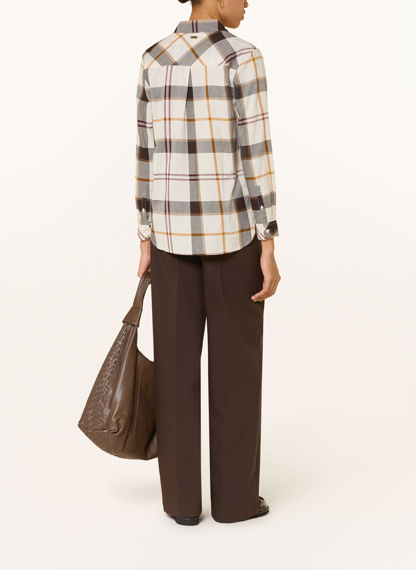 Barbour Hemdbluse MOORLAND: ECRU / COGNAC / DUNKELBRAUN