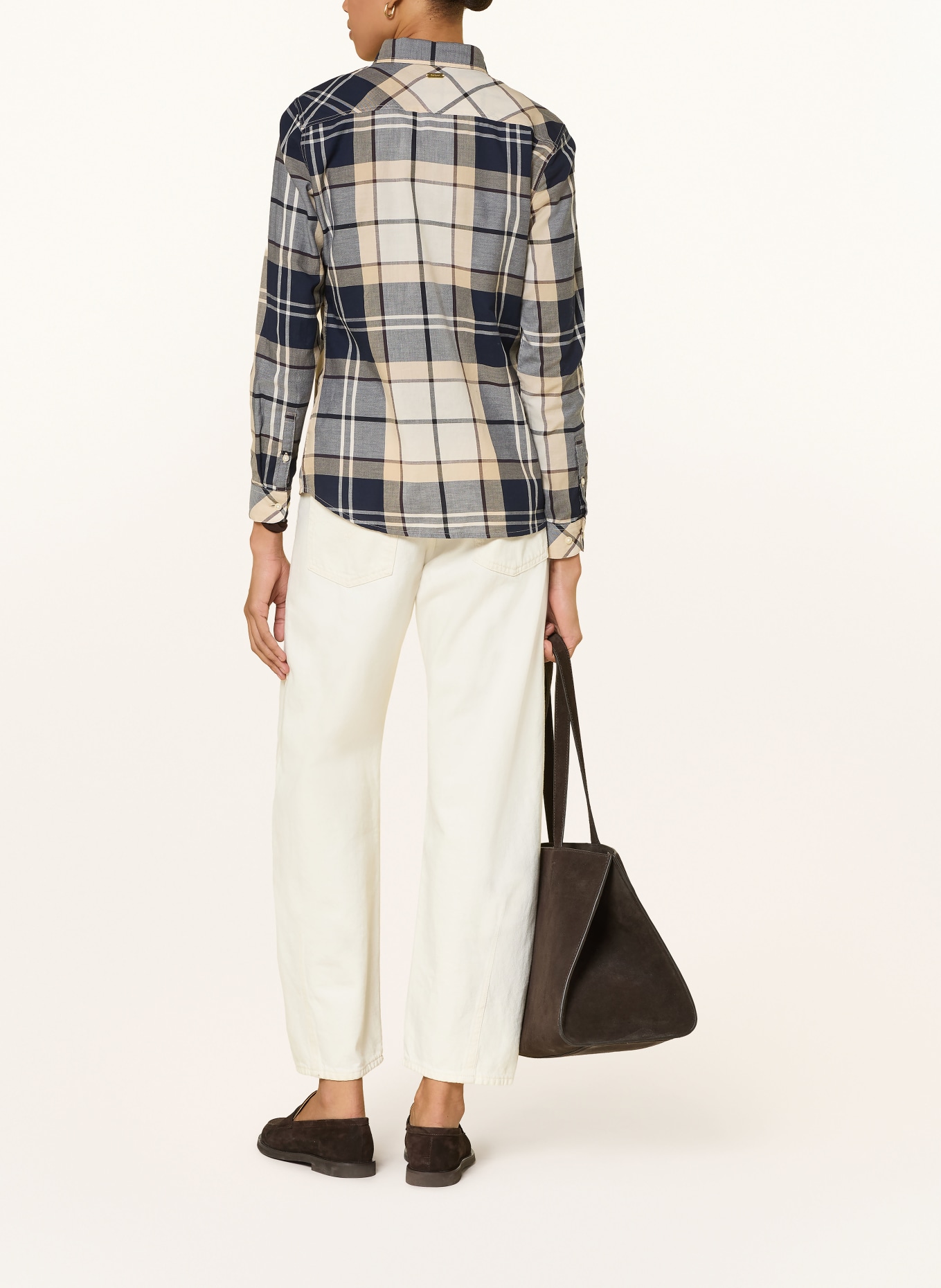 Barbour Hemdbluse BREDON: DUNKELBLAU / BEIGE